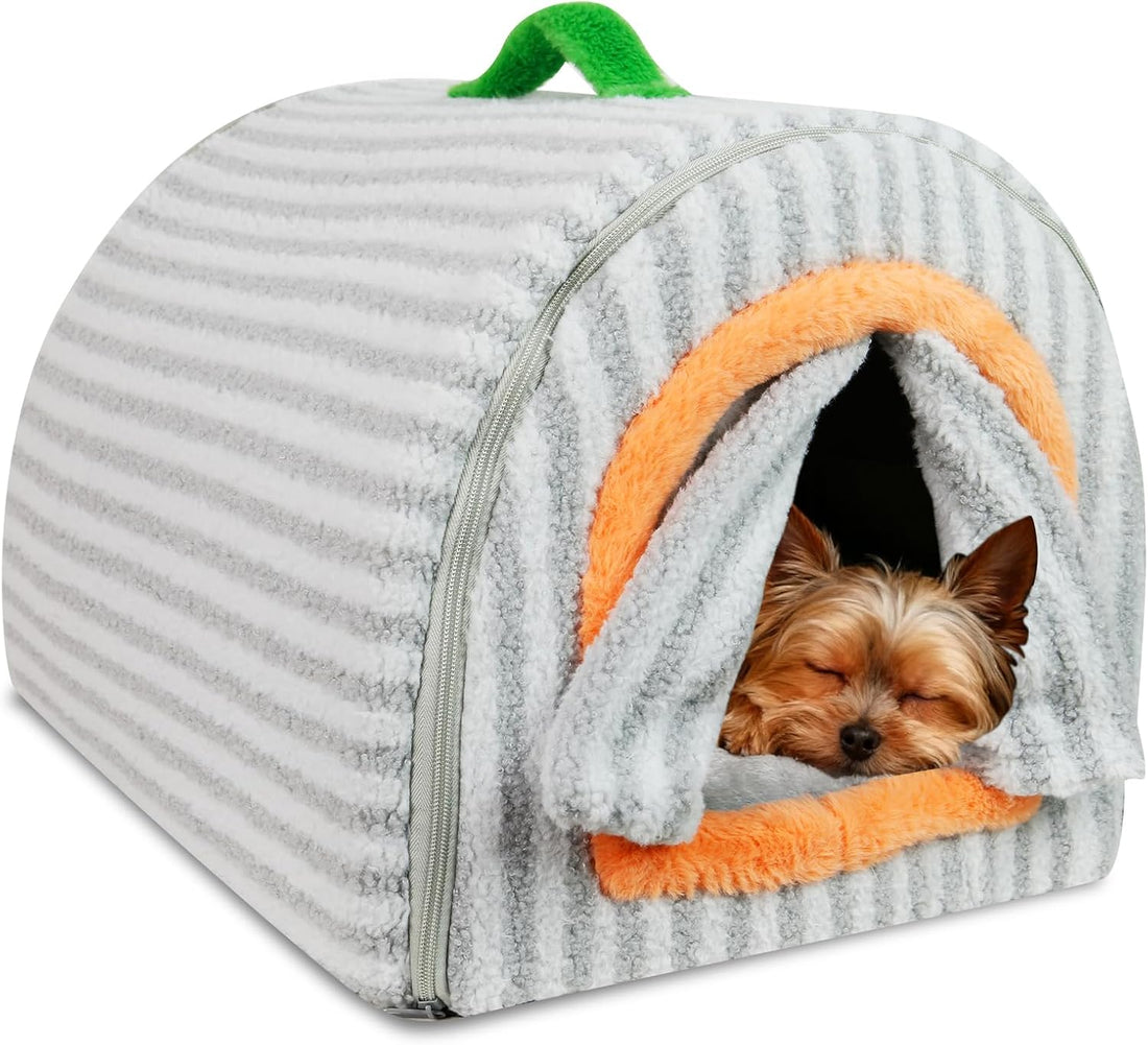 Dog House Indoor for Small Dogs & Cats, 2-in-1 Enclosed Dog Bed