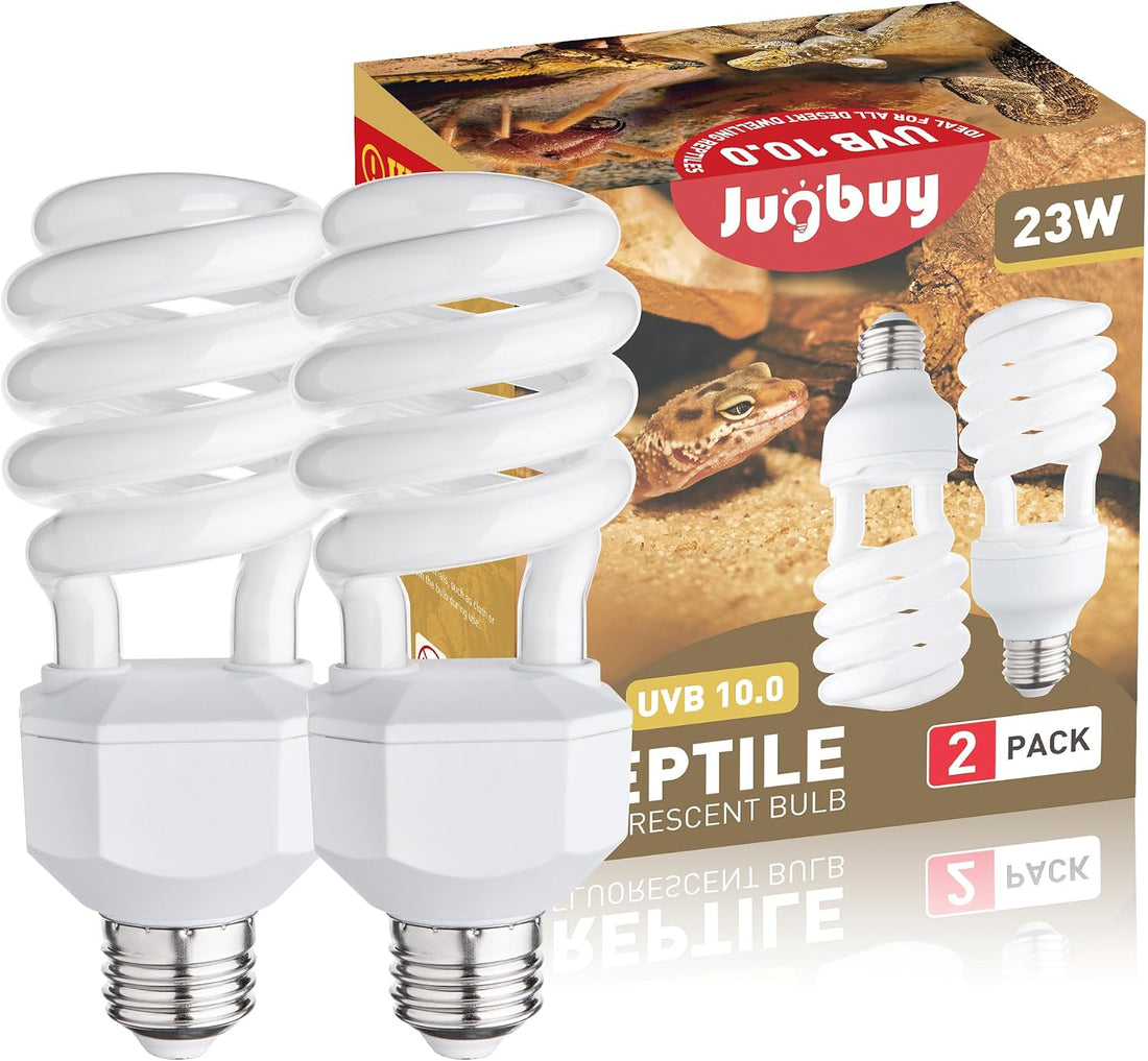 UVB Reptile Light Bulb 10.0, 23W UV Spiral Compact Florescent