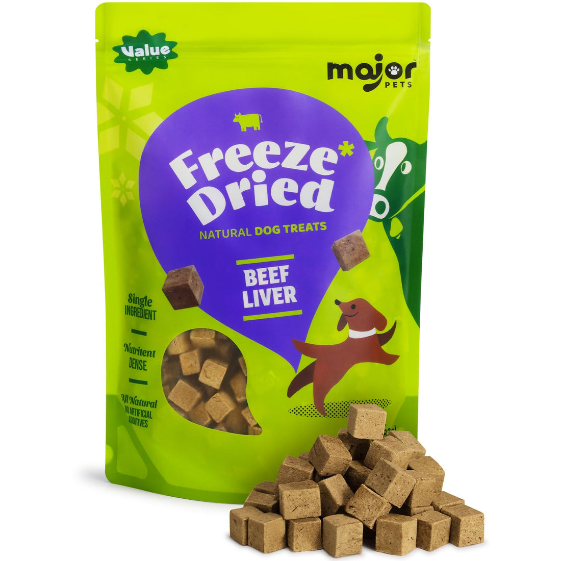 MAJOR PETS Freeze Dried Beef Liver Dog Treats - Single Ingredient
