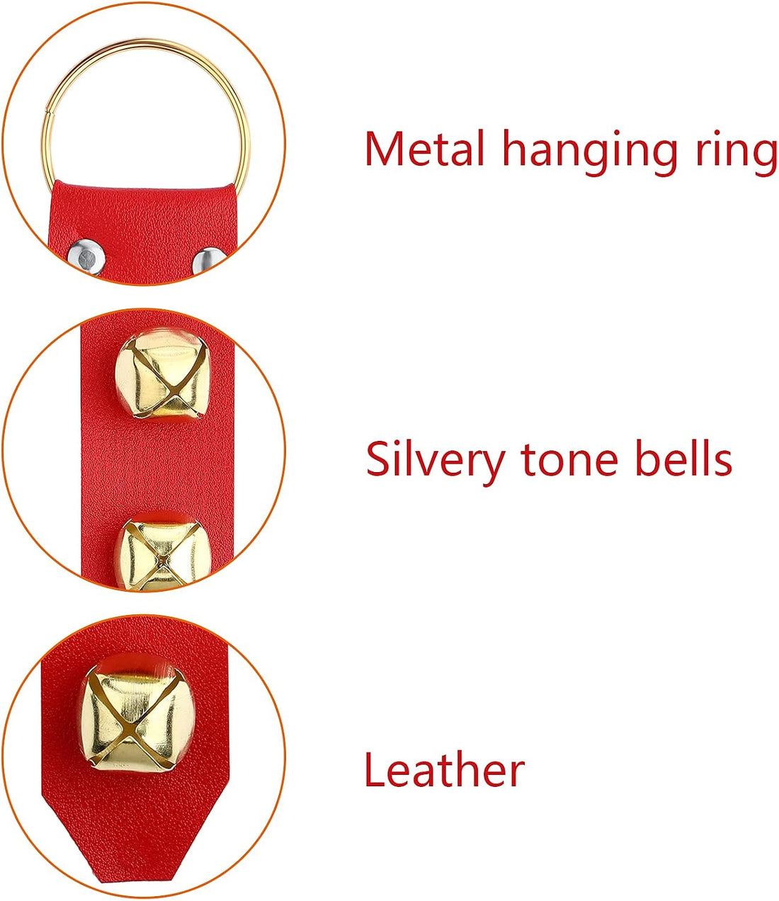 Frienda Hanging Jingle Sleigh Bells 7-Bell Dog Doorbells for Door
