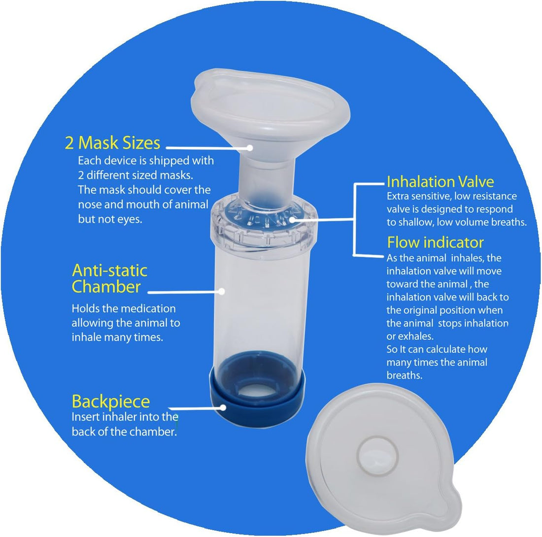 Free-Space Cat/Dog Inhaler Spacer,Feline/Cannie Aerosol Chamber