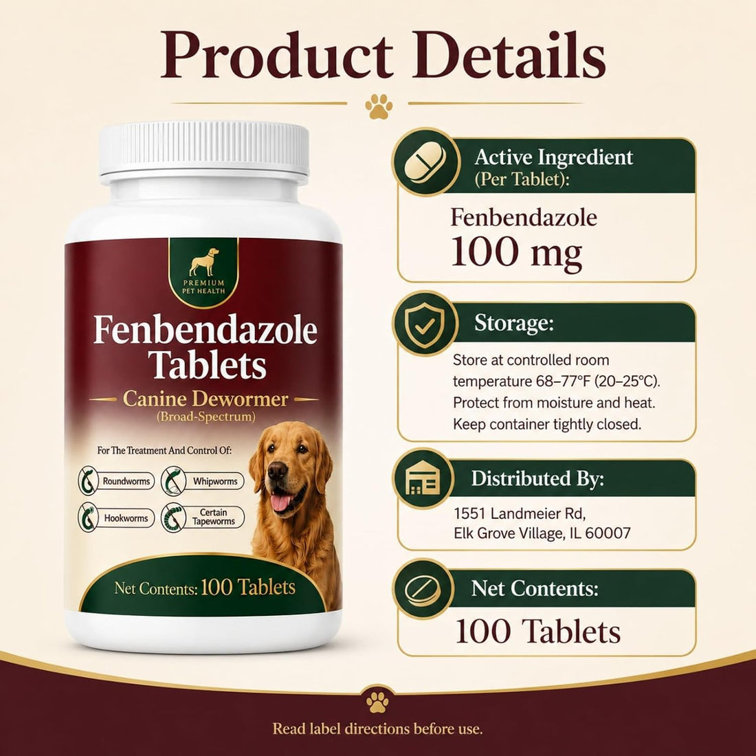 Canine Dewormer for Dogs,for Treatment and Control of Tapeworms