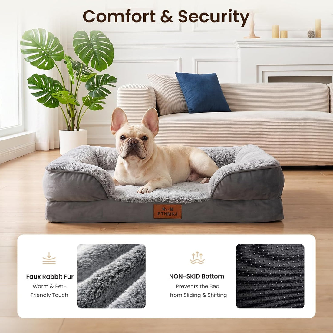 Orthopedic Dog Bed Medium Size Dog, Memory Foam Dog Bed Couch, 30" L