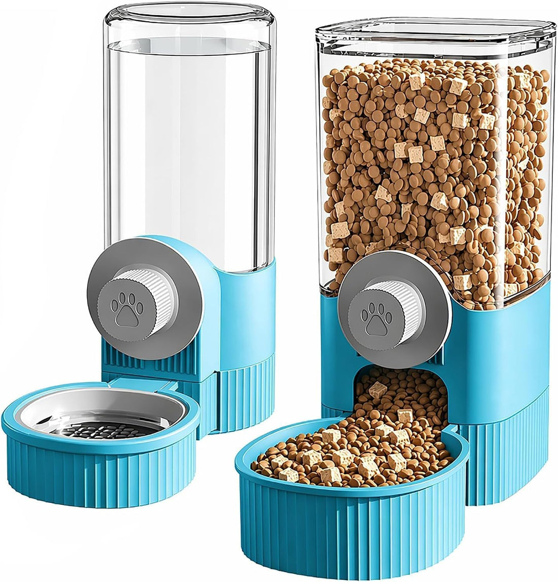 Automatic Rabbit Feeder and Water Dispenser, Cage-Mounted Gravity