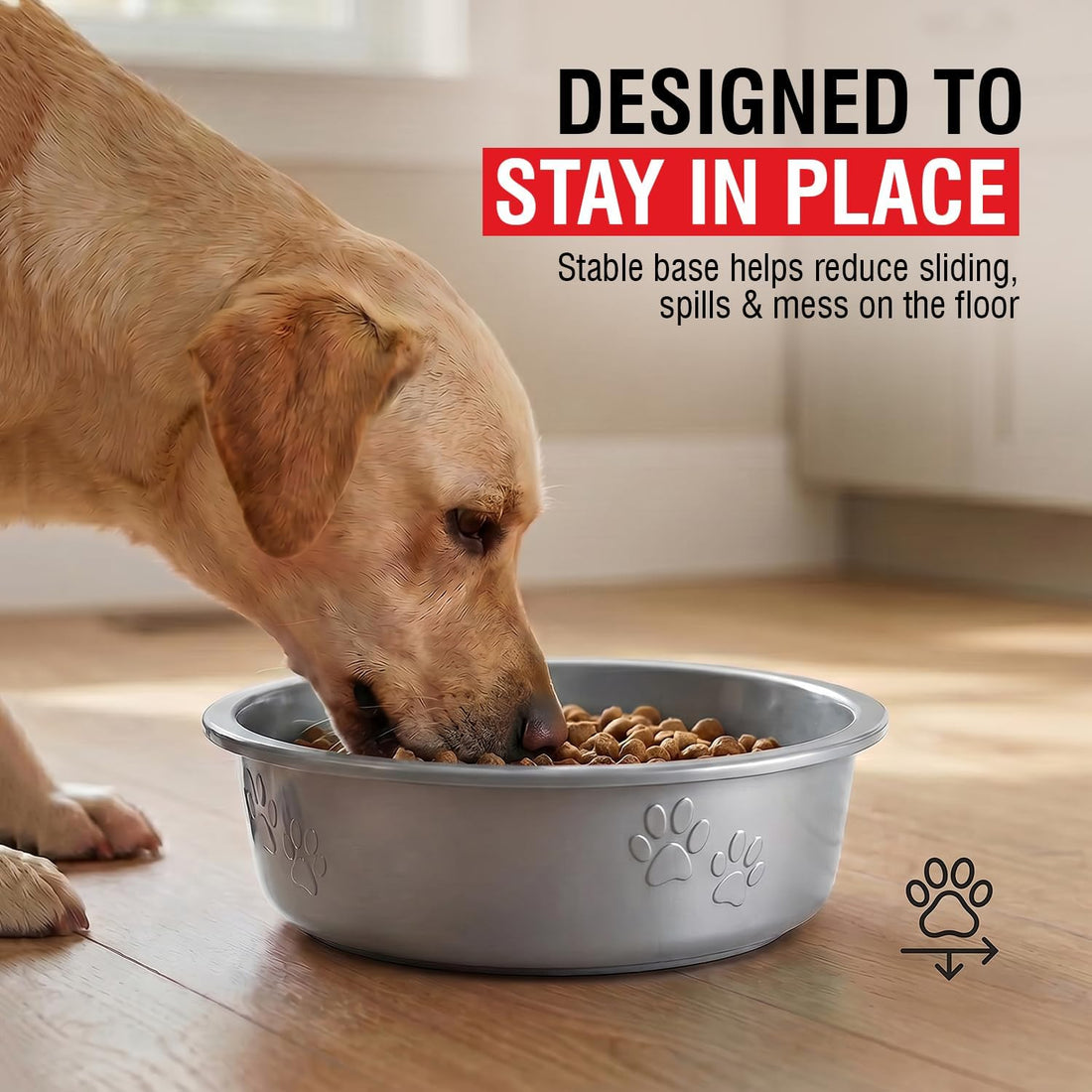Loving Pets Dolce Luminoso Dog Bowl, Non-Skid Plastic Bowl