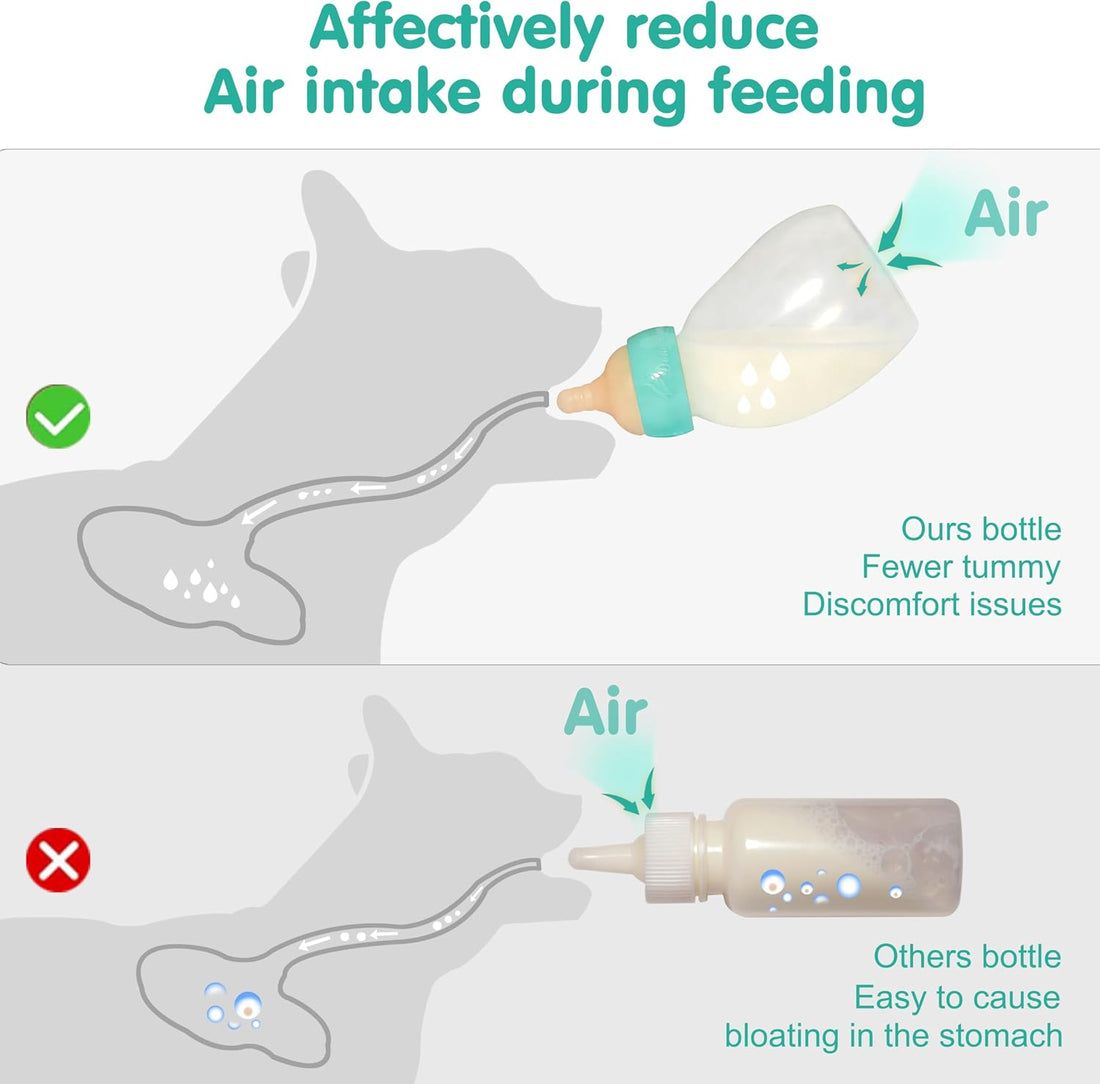 Doggiema Puppy Feeder Bottle, Silicone Feeding Nipple and Syringes