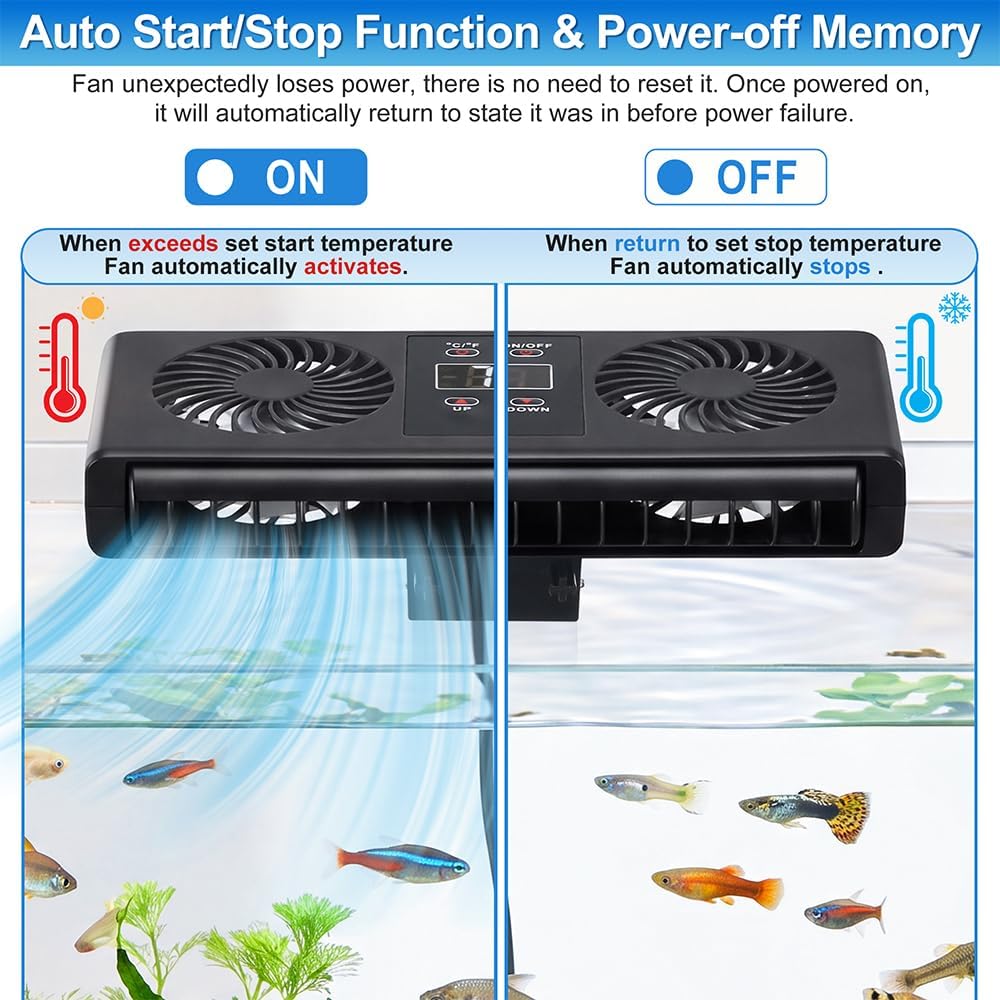 Aquarium Auto Temperature Control Chiller Fan Ultra-Quiet Fish Tank