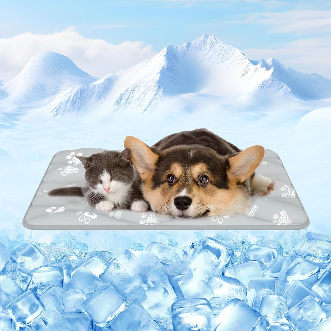 Rywell 44x32in Dog Cooling Mat with One-Way Moisture & Arc-Chill 3.0