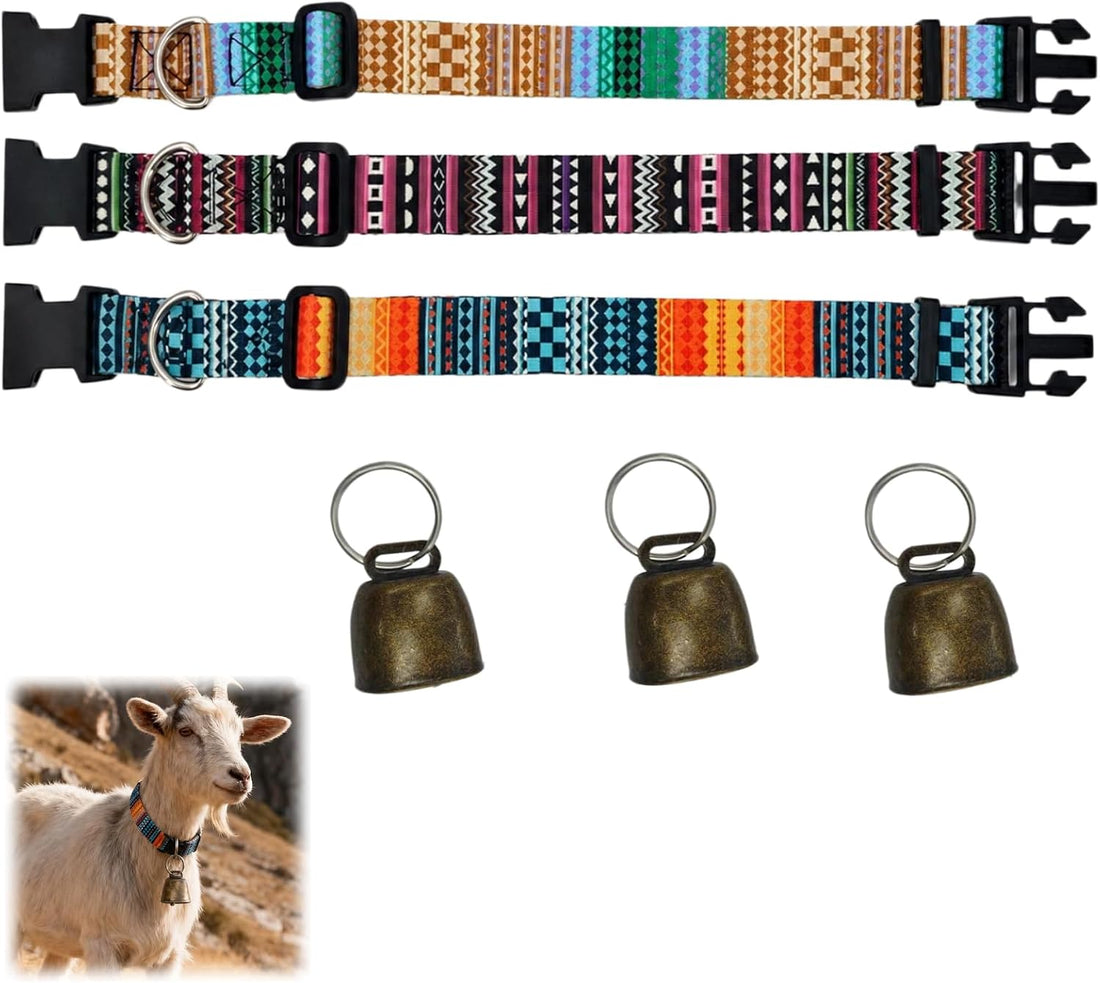 Goat Collars and Bells，Durable Nylon Adjustable Collar (Gradation)