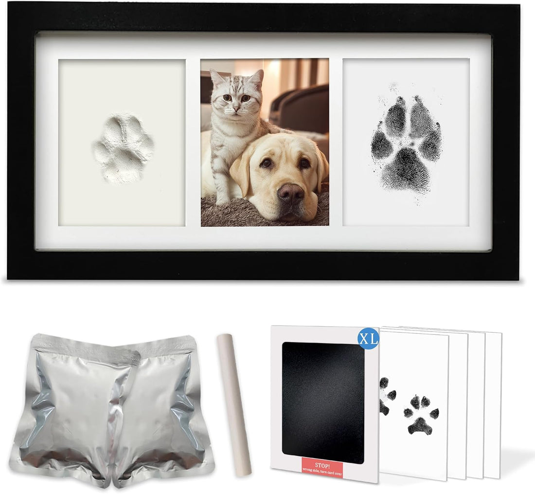 MYPAWLETS Dog Cat Paw Print Kit,Ink&Clay Pawprint Keepsake Frame