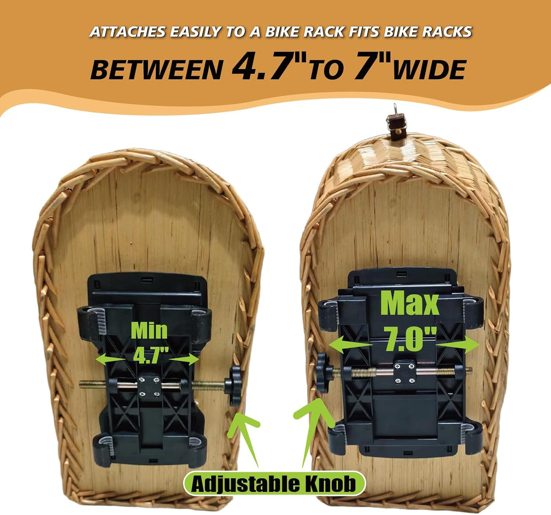 Rear Bike Basket for Dogs, Wicker Pet Bicycle Carrier for Small Dog