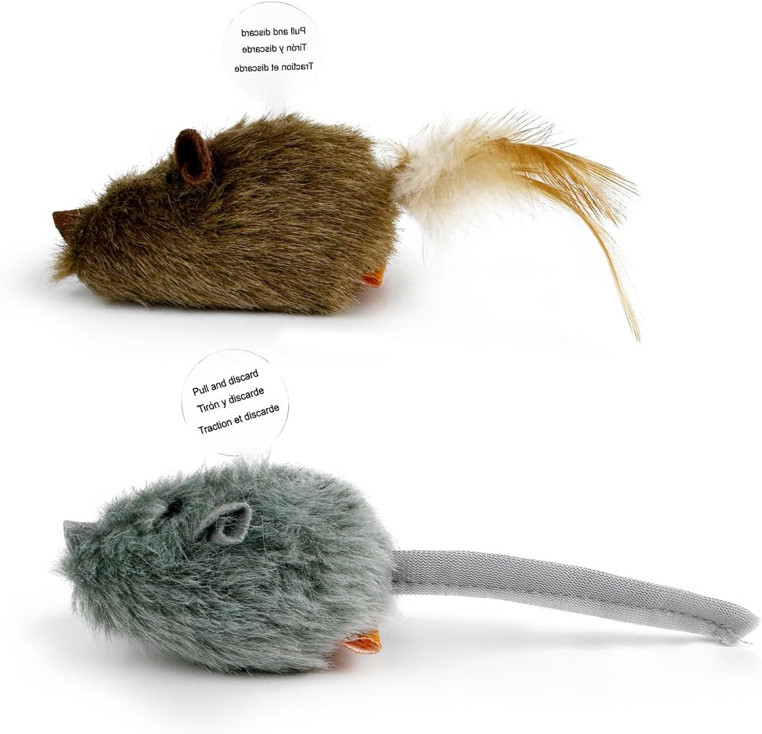 TTcat 2Pcs Silvervine Feather Mice for Cats and Kittens,Interactive
