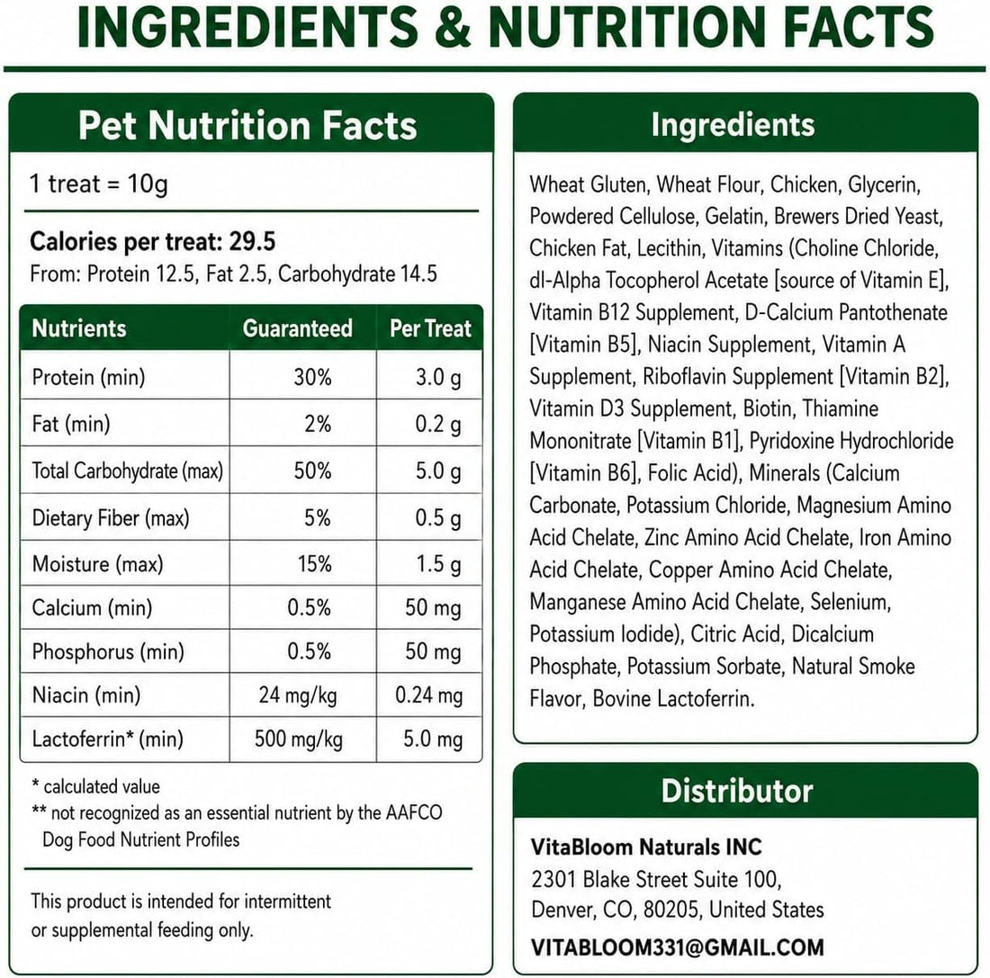 Doggies Dental Treats with Lactoferrin, Chicken Flavor, 30 Count