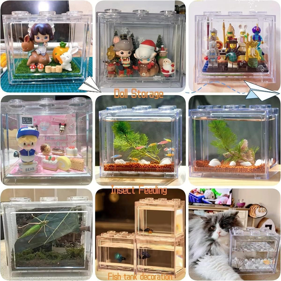 Small Betta Fish Tank, Mini Fish Tank Aquarium Tank Kit with Blue