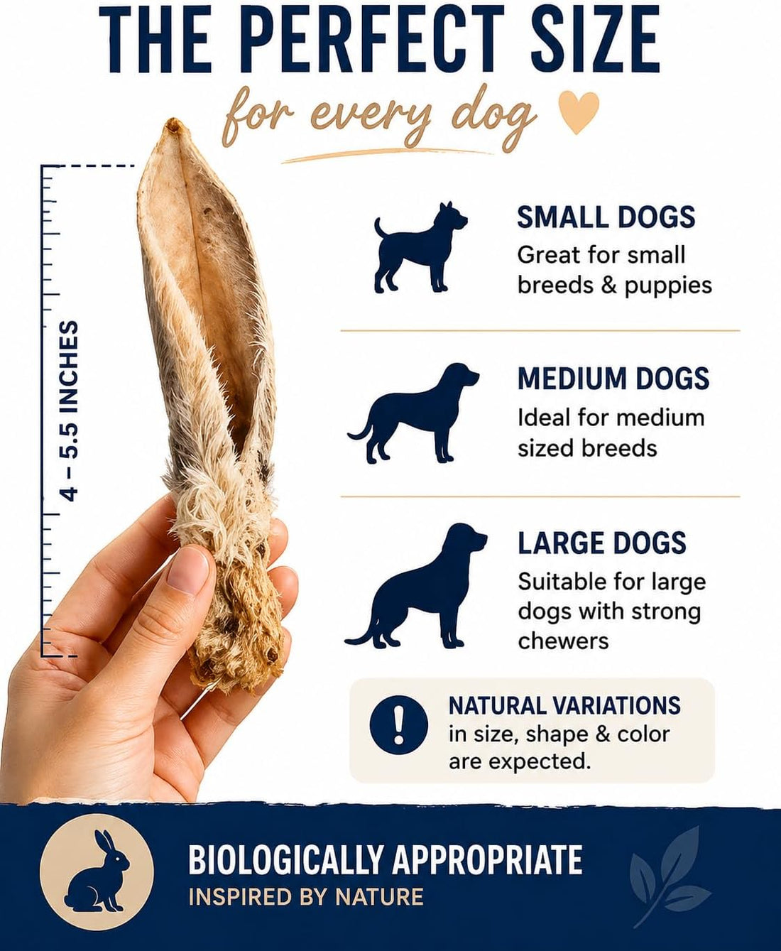 Dehydrated Rabbit Ears for Dogs & Cats - Single Ingredient Dog Treats