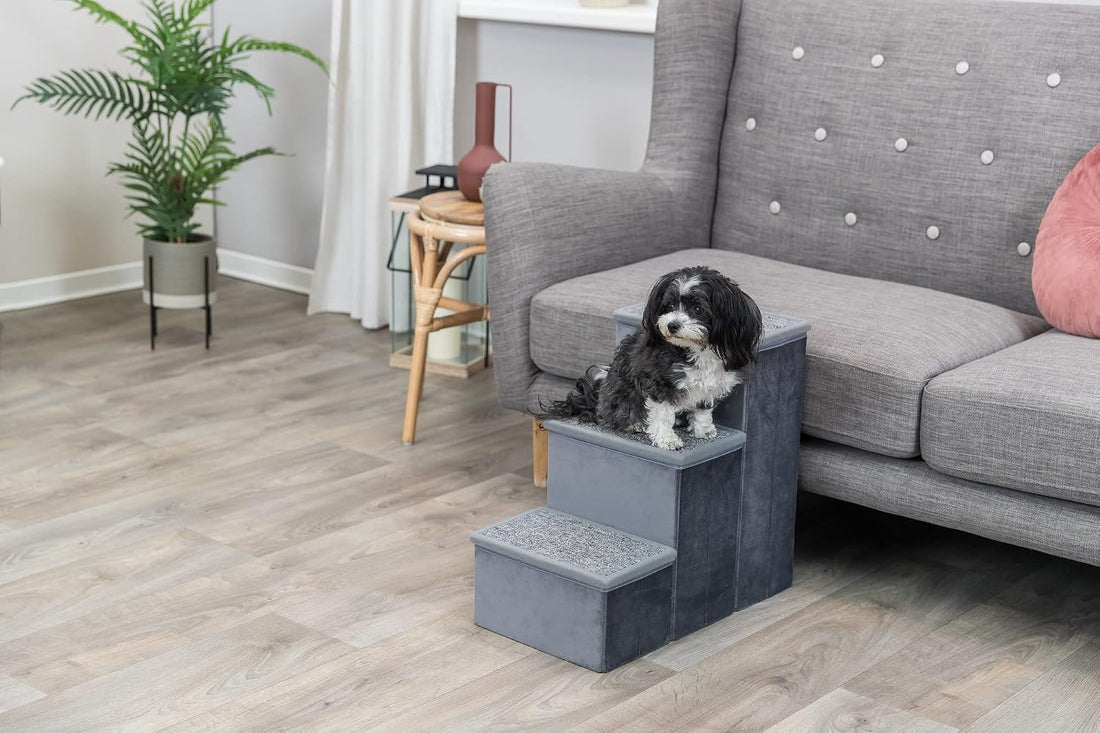 TRIXIE 3-Step Velour Pet Stairs