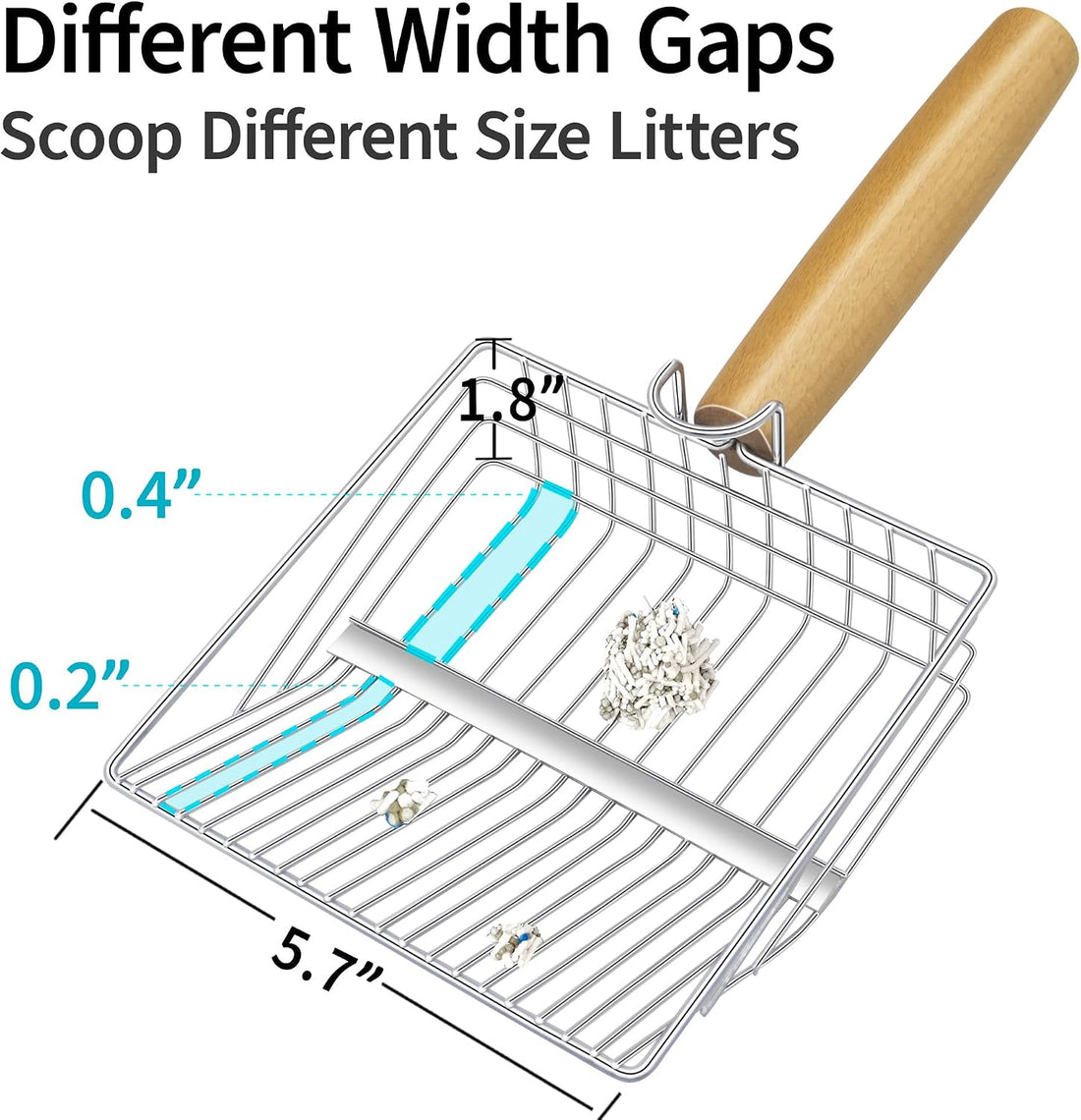 UFECODO Fast Sifting Cat Litter Scoop with Holder Stand