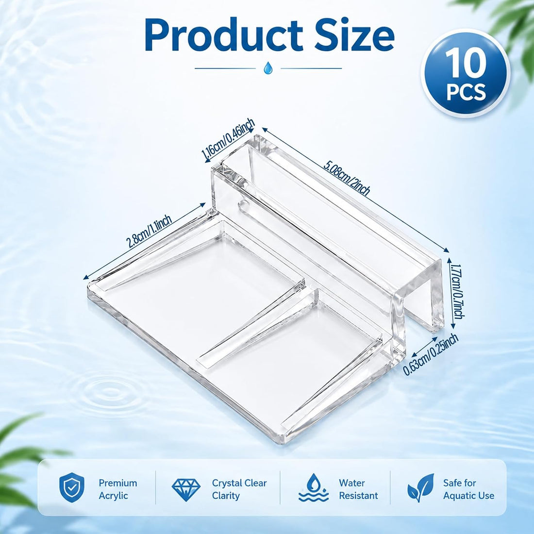 10 Pack Aquarium Lid Plastic Backstrip 6.3mm Aquarium Cover Bracket