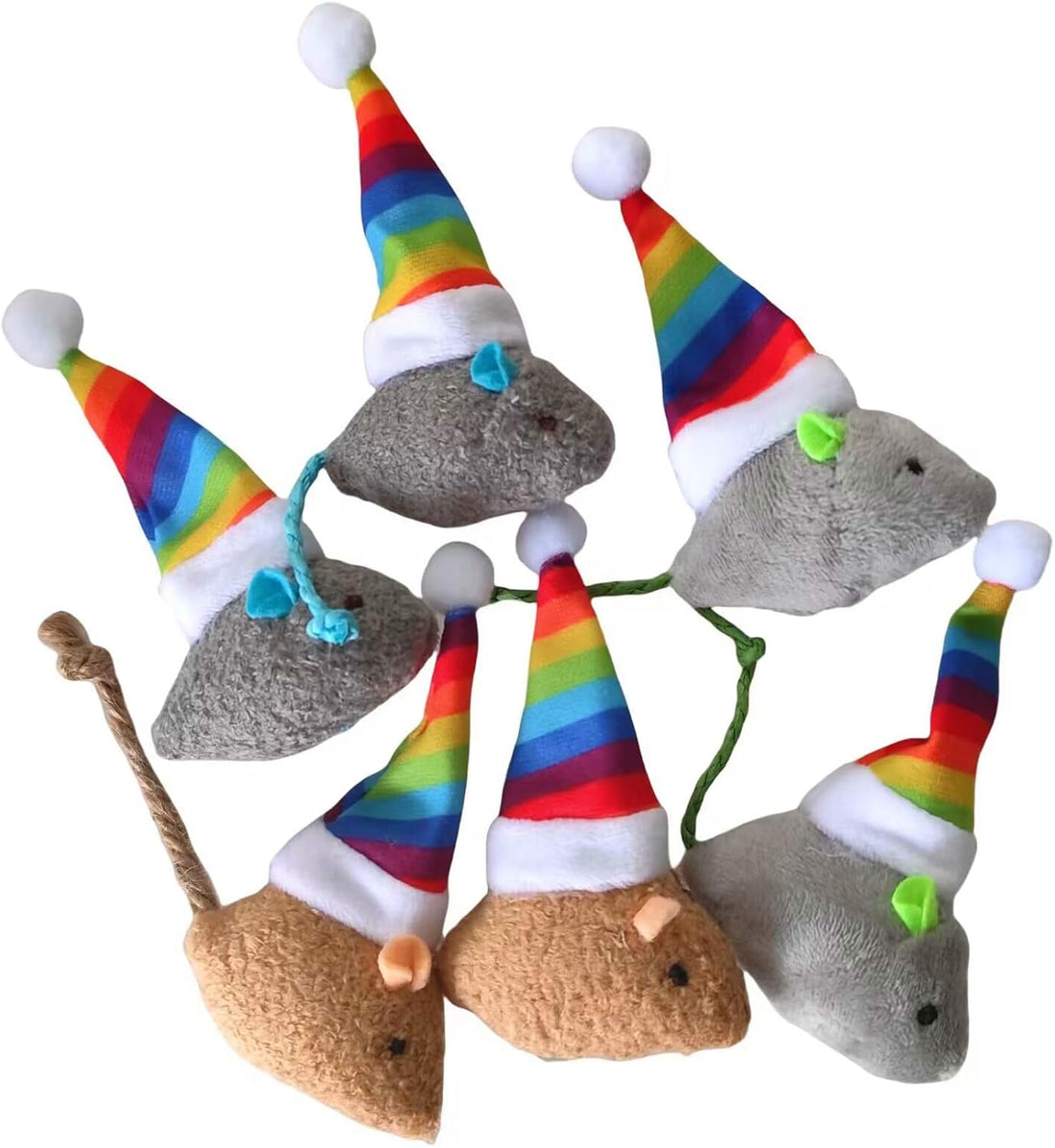 6-Pack Halloween Cat Toys Interactive Toy Witch Magic Hat Costume