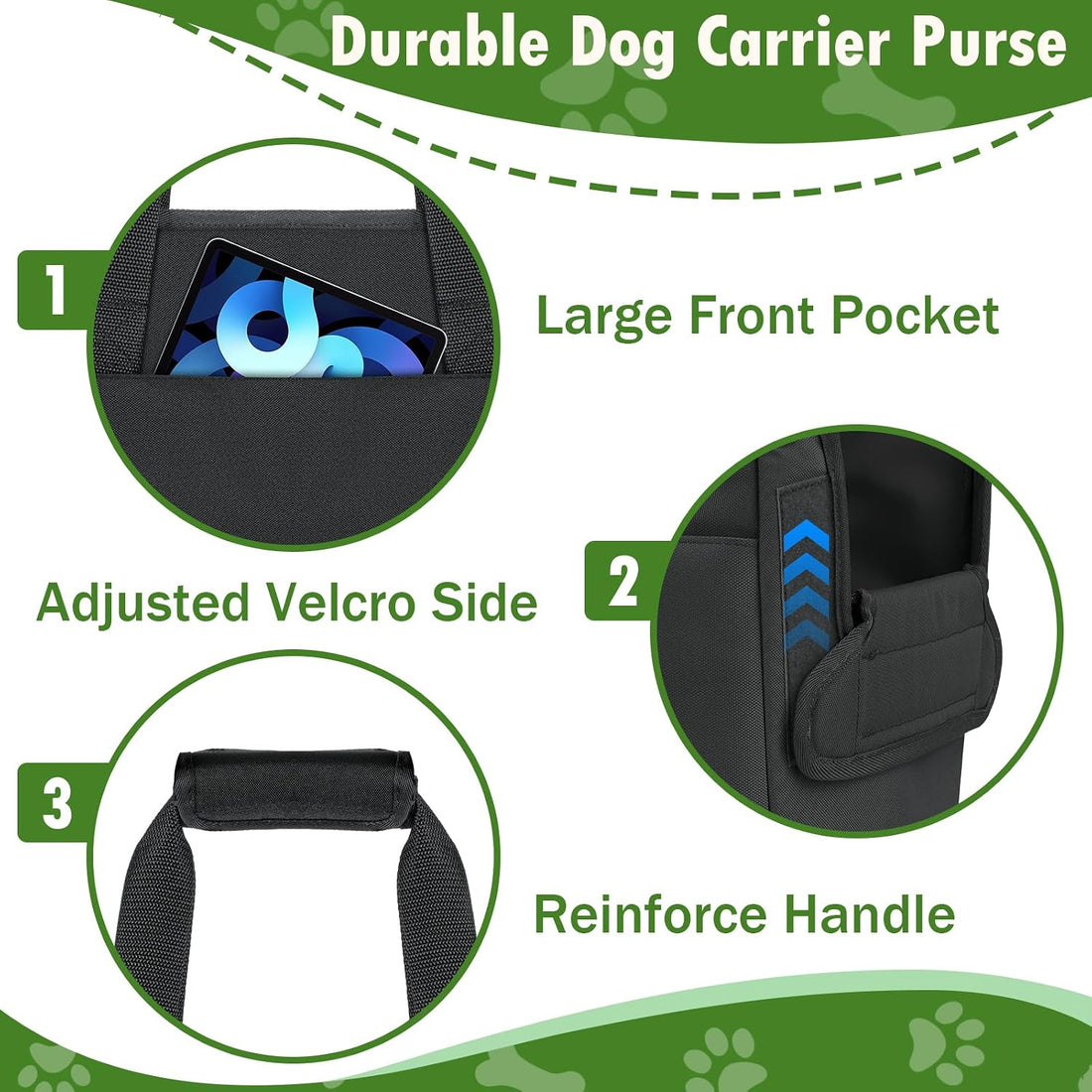Dog Purse Carrier for Small Dogs Under 10 lbs Soft Sided Pad