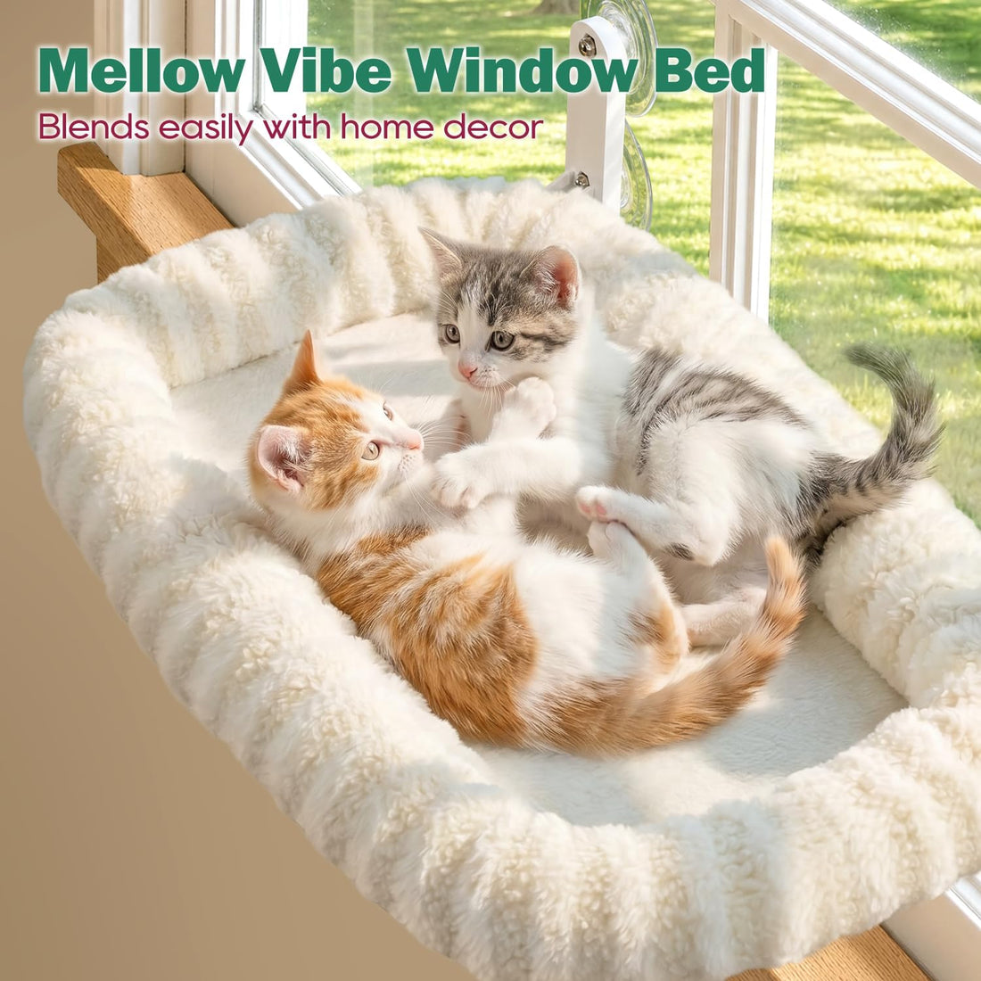 Zakkart Mellow Foldable Cat Window Perch, Upgraded Suction Cups