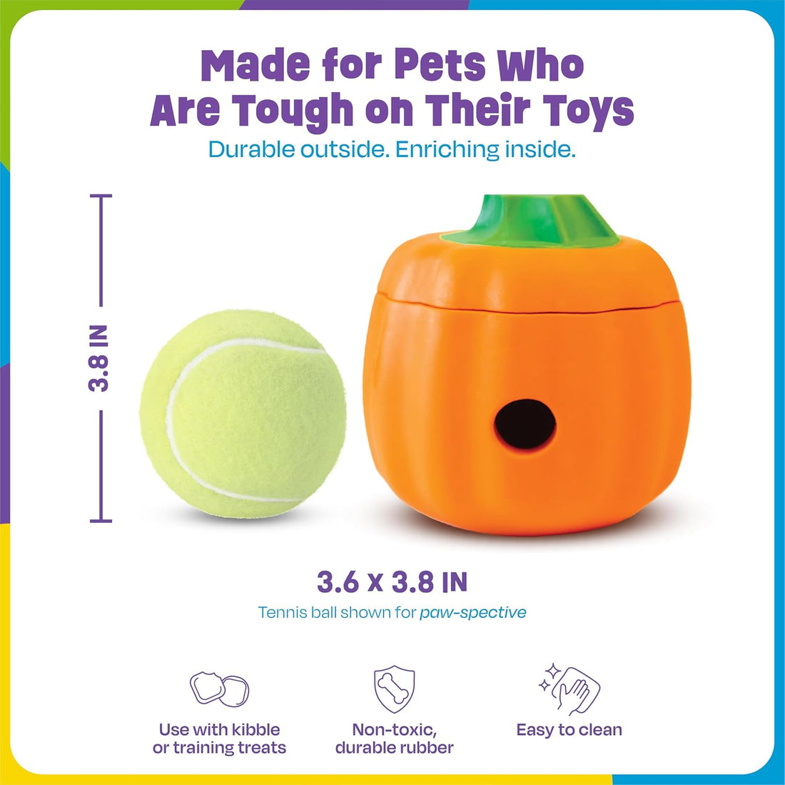 Brightkins Tough & Tumble 2 Piece Pumpkin Treat Dispenser