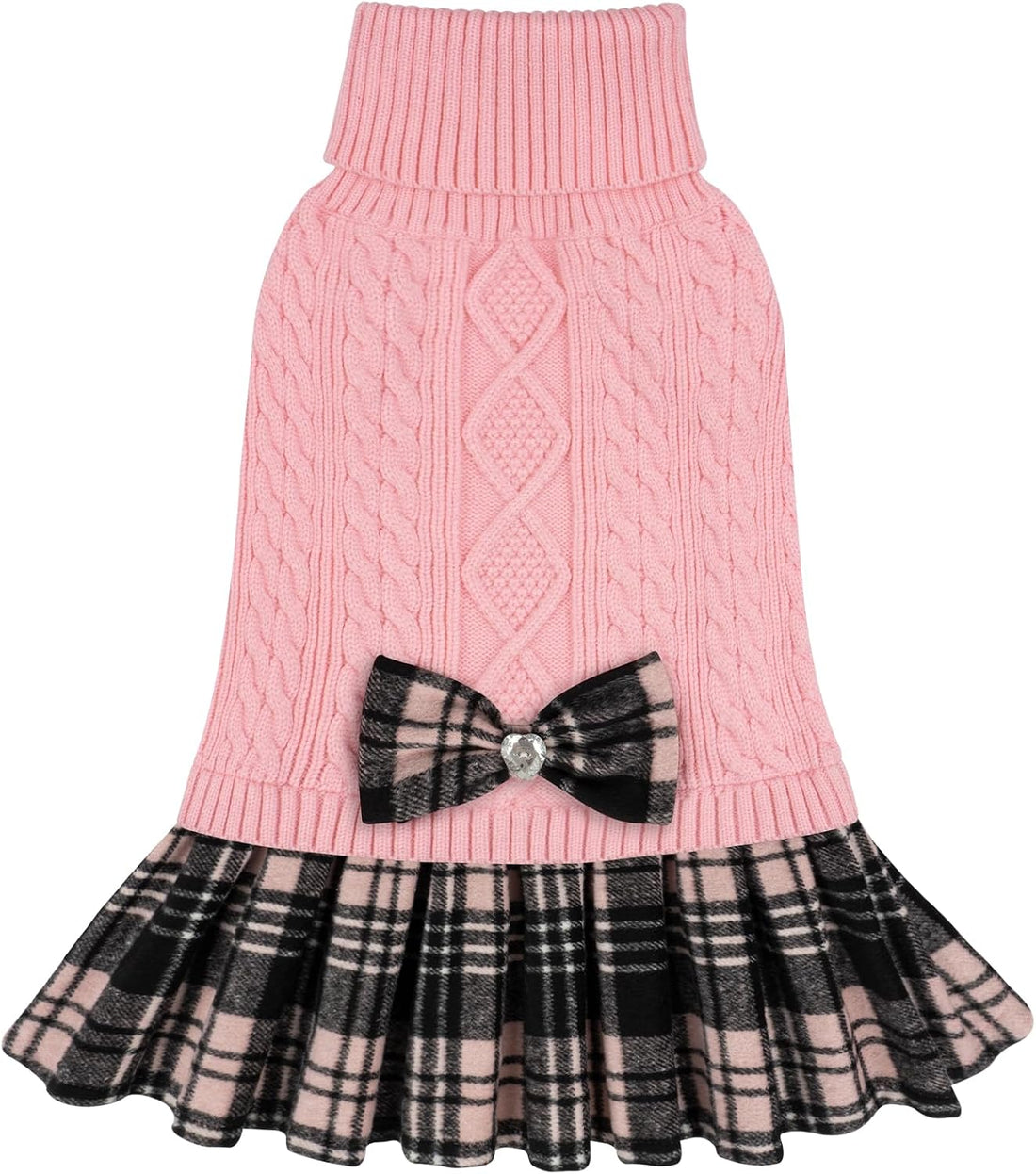 KYEESE Dog Sweater Dress for Small Dogs Turtleneck Thick Knit Pullover