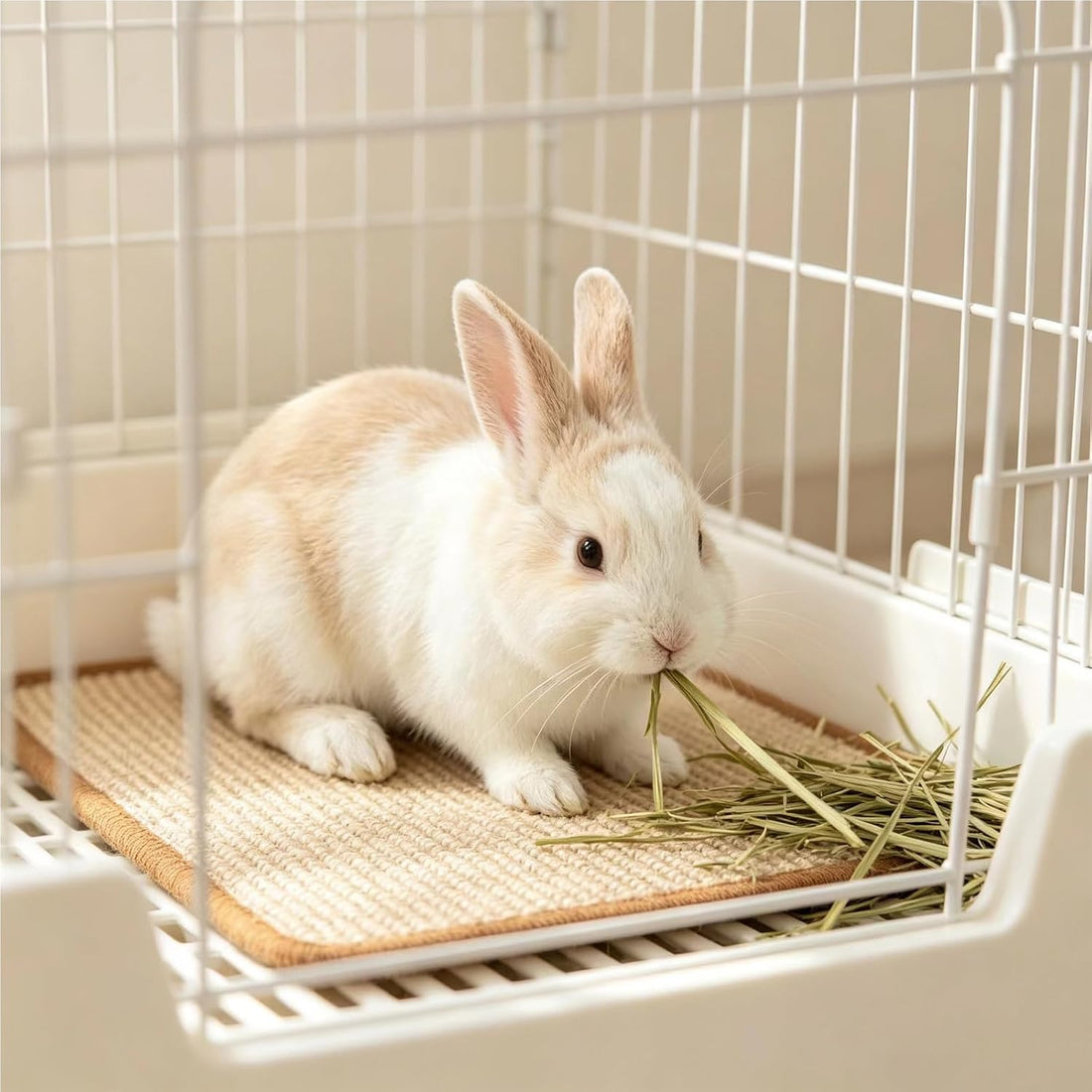 2PCS Rabbit Scratching Mats, Natural Sisal Bunny Scratch Pad, 16x12in