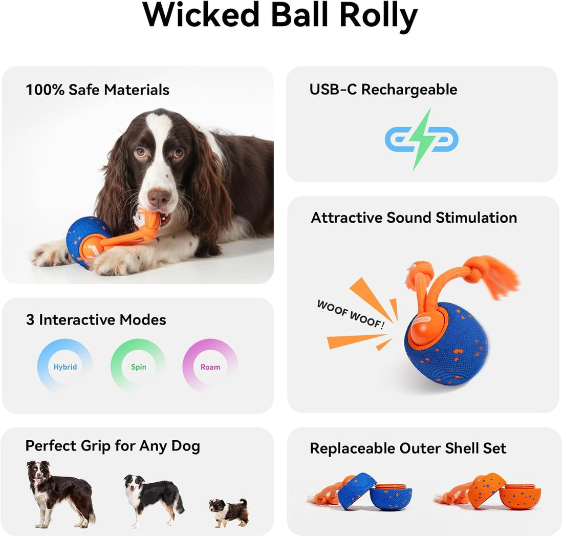 Cheerble Smart Interactive Dog Toy, Wicked Ball Rolly