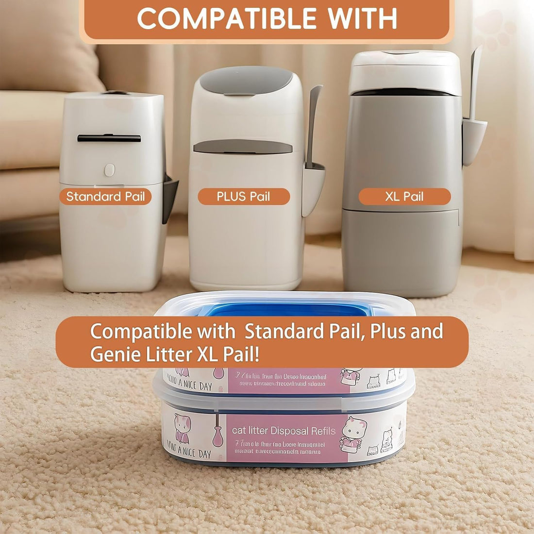 4 Pack 28FT Cat Litter Refill Cartridge