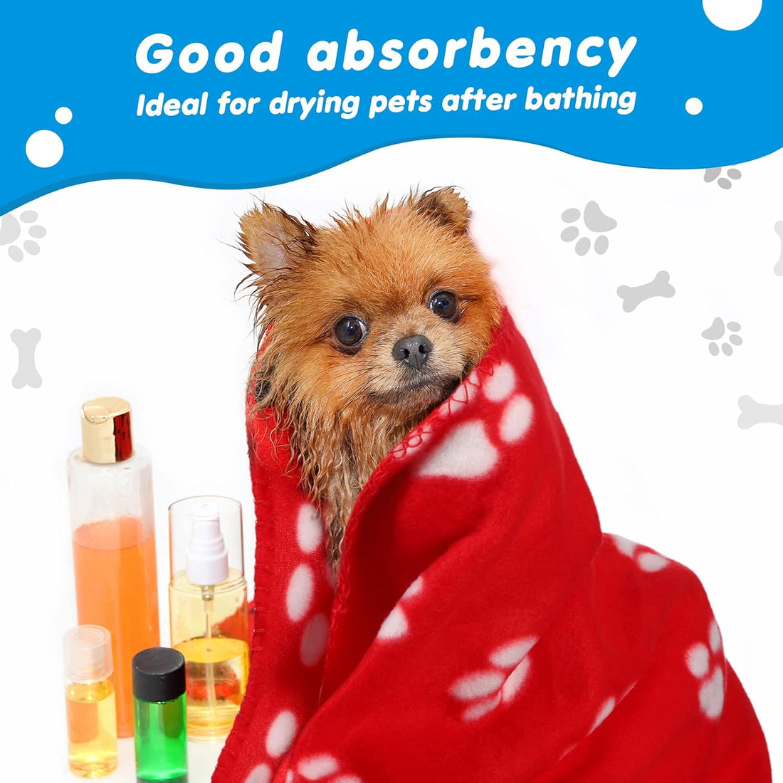 Chumia 28 Pcs Puppy Blanket Bulk Fleece Dog Blanket