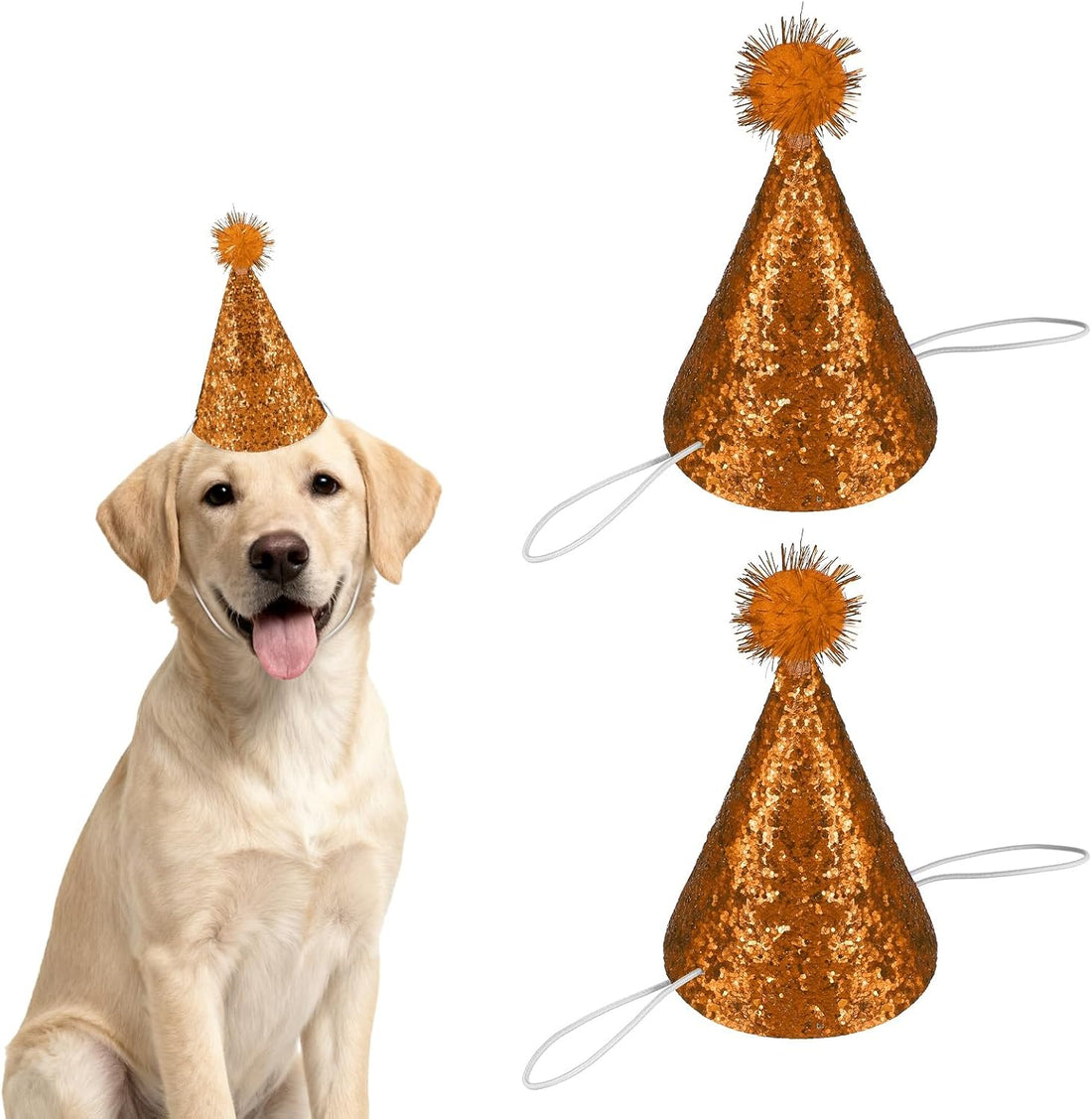 Dog Birthday Hat, Mini Small Dog Hats Cat Cobalt Blue, 2 Pcs