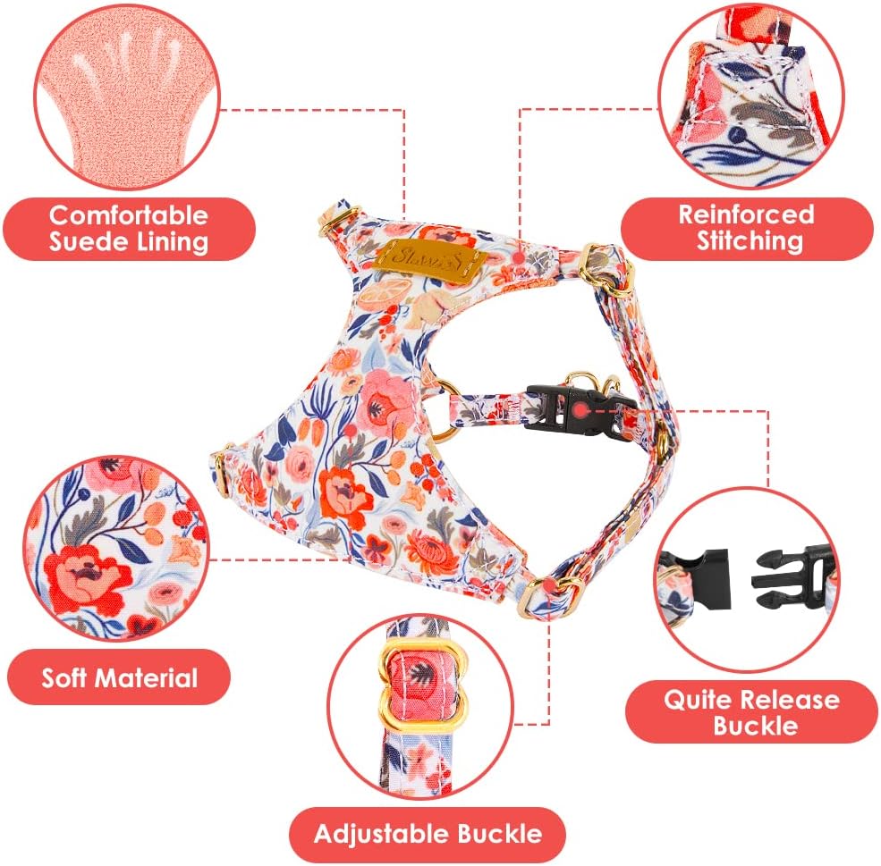 SlowTon No Pull Dog Harness with Leash for Small Medium Dogs