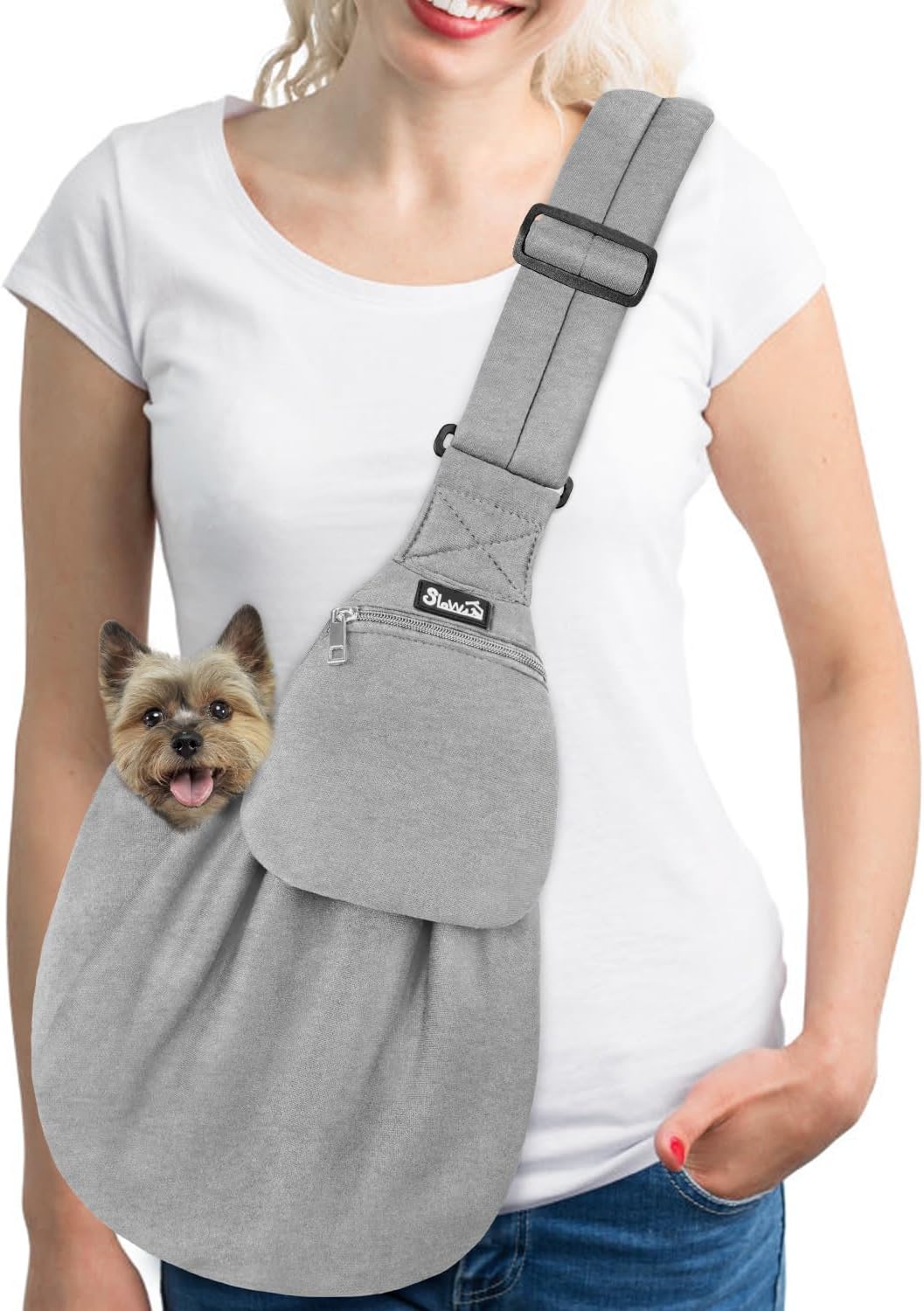SlowTon Dog Carrier Sling - Thick Padded Shoulder Strap Adjustable