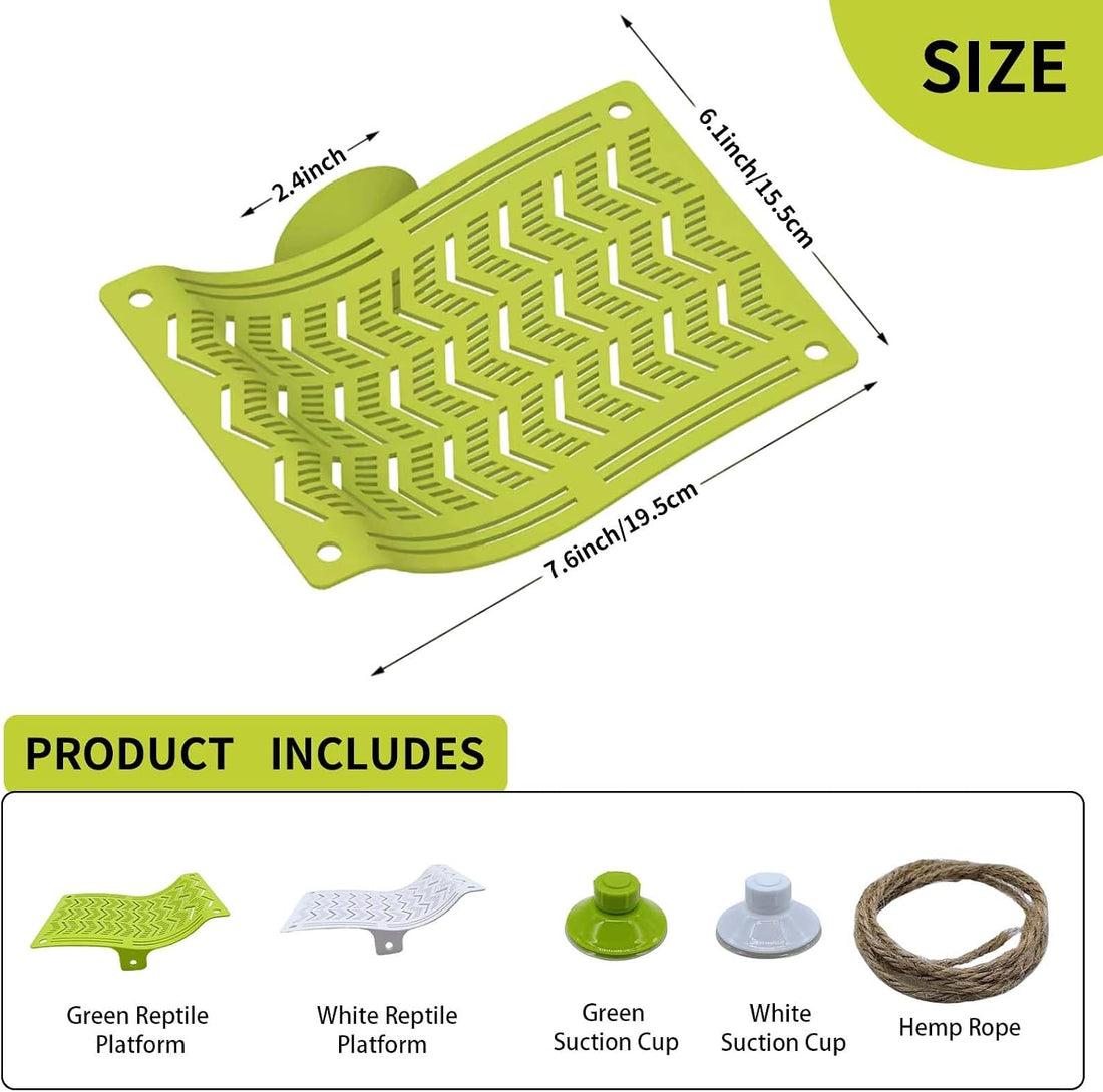 2PCS Reptile Hammock Basking Platform,Turtle Dock with Suction Cups