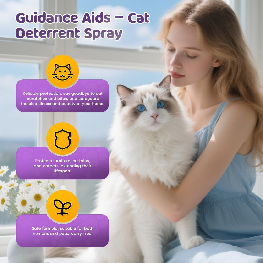 Cat Deterrent Spray 2 Pack Effective Cat Repellent Spray