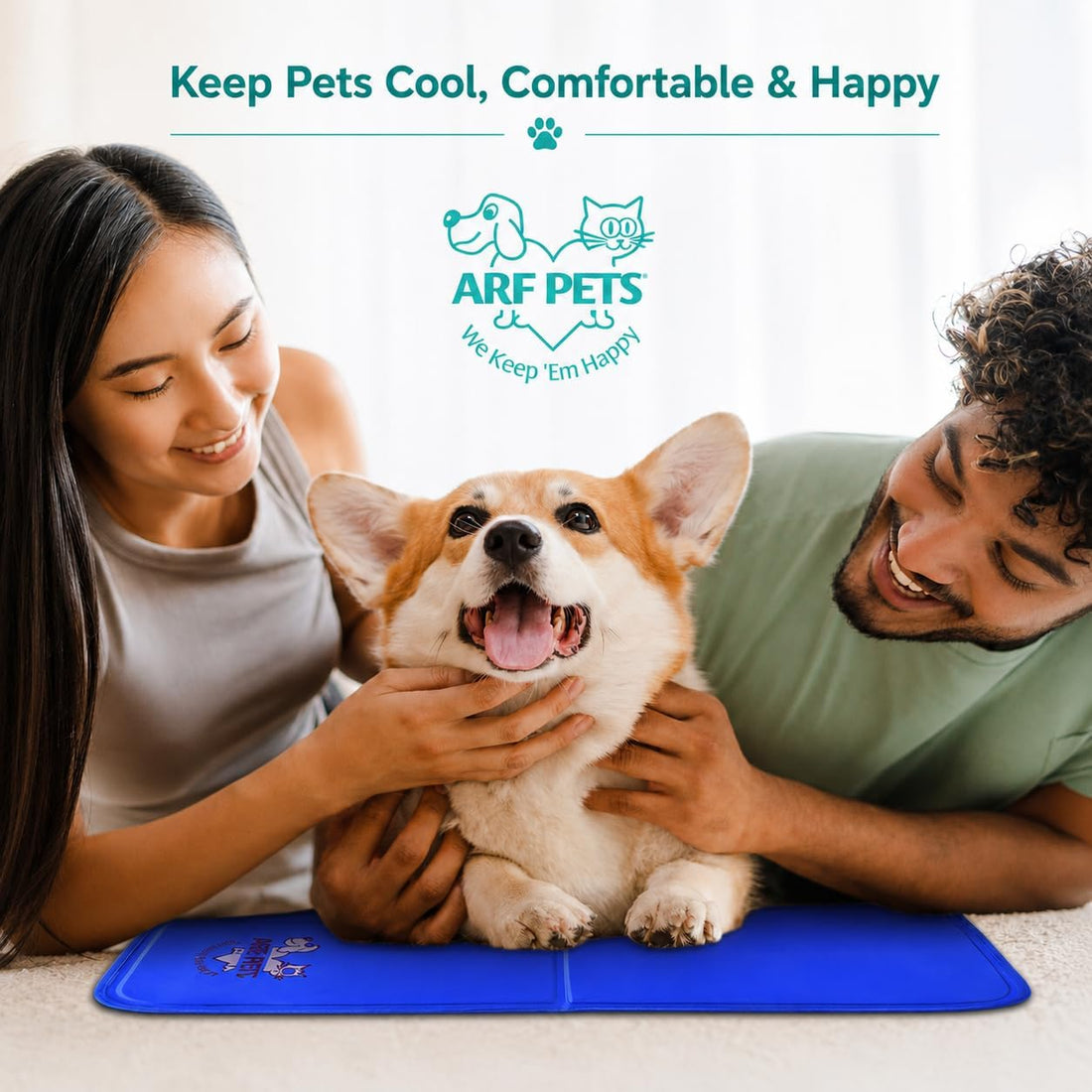 Arf Pets Dog Cooling Mat - Solid Gel Self-Cool Pad