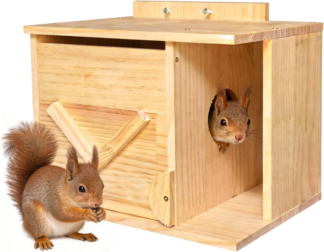 Handmade Squirrel House with Covered Porch