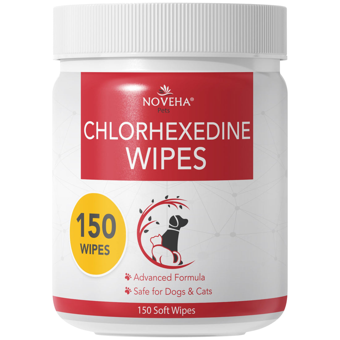 NOVEHA Pet Wipes - Formulated Pet Wipes - for Facial and Finger Folds