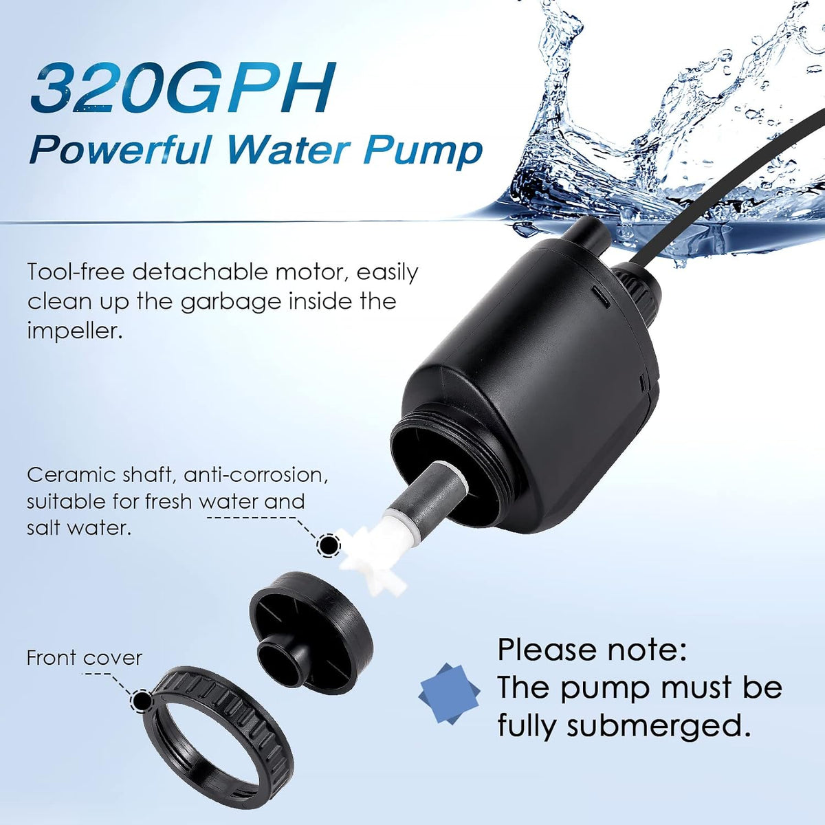 AQQA 6-in-1 Electric Aquarium Gravel Cleaner