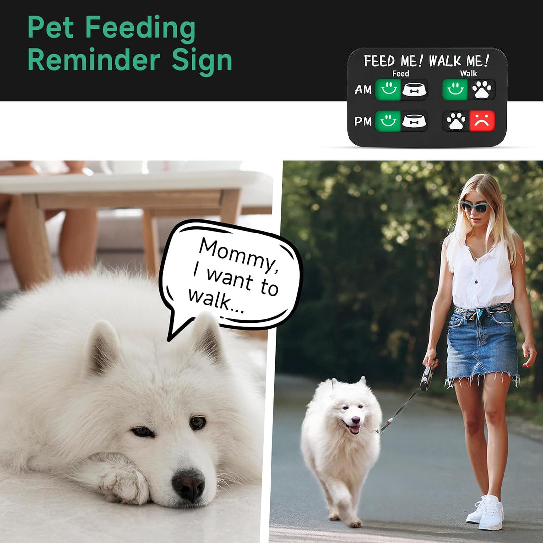 YAUYIK Pet Feeding Reminder Magnet, Dog Fed Sign Tracker