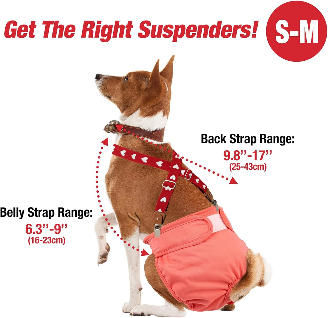 Pet Soft Dog Suspenders 2 Pieces Female Dog Diaper Suspenders