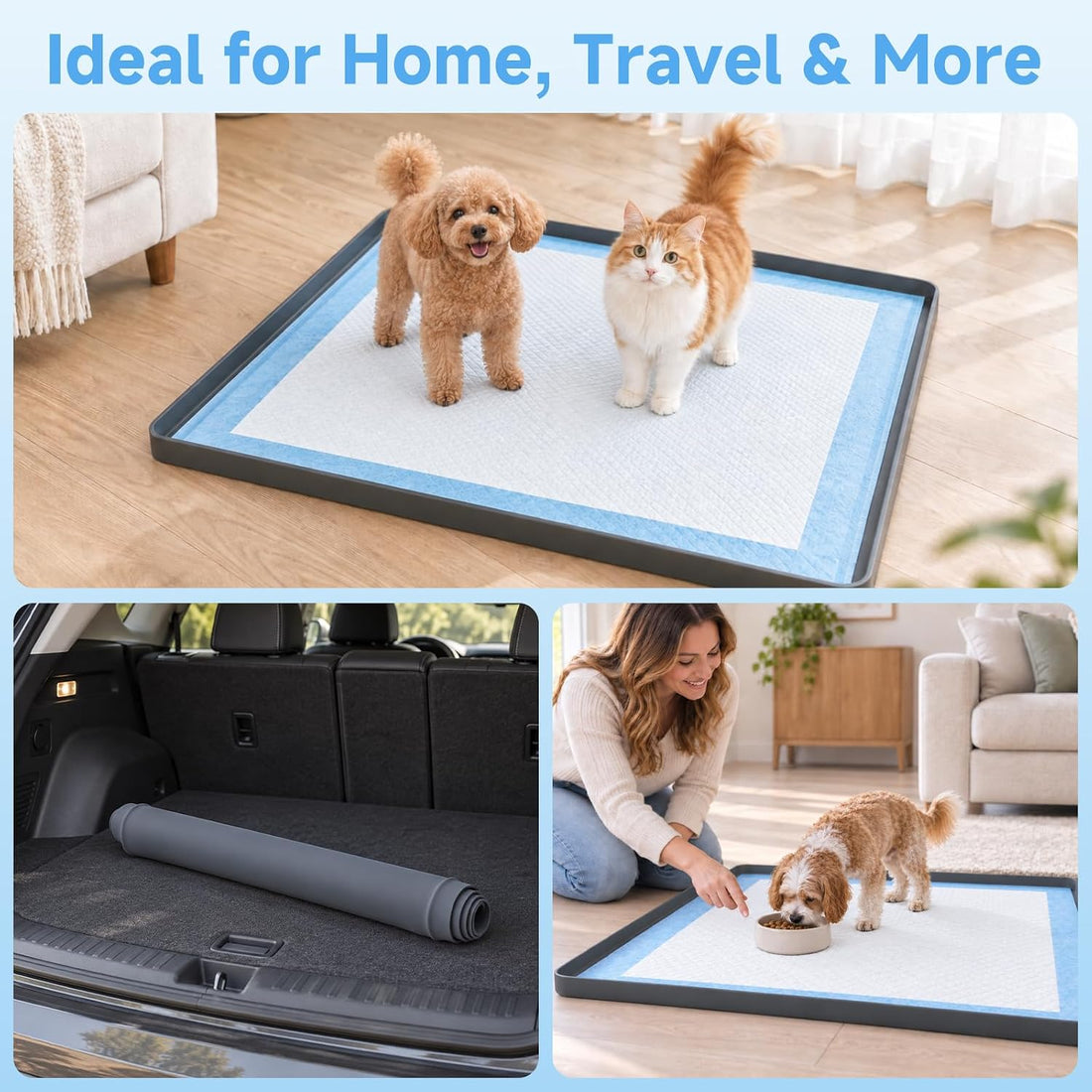 Dog Pee Pad Holder for 24 x 24 Training Pads, Leak-Proof Tray