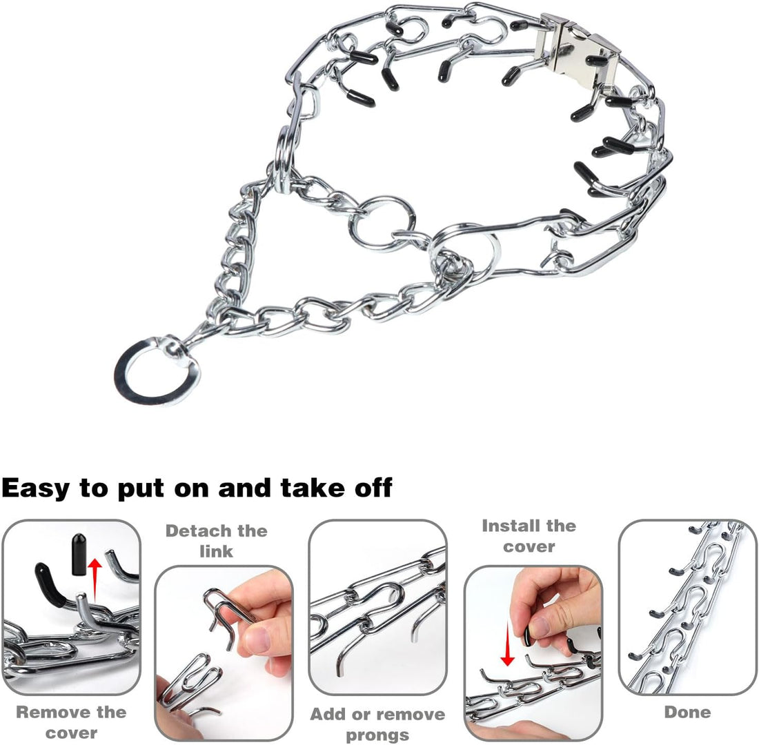 Prong Collar for Dogs,Dog Training Collar with One Training Leash