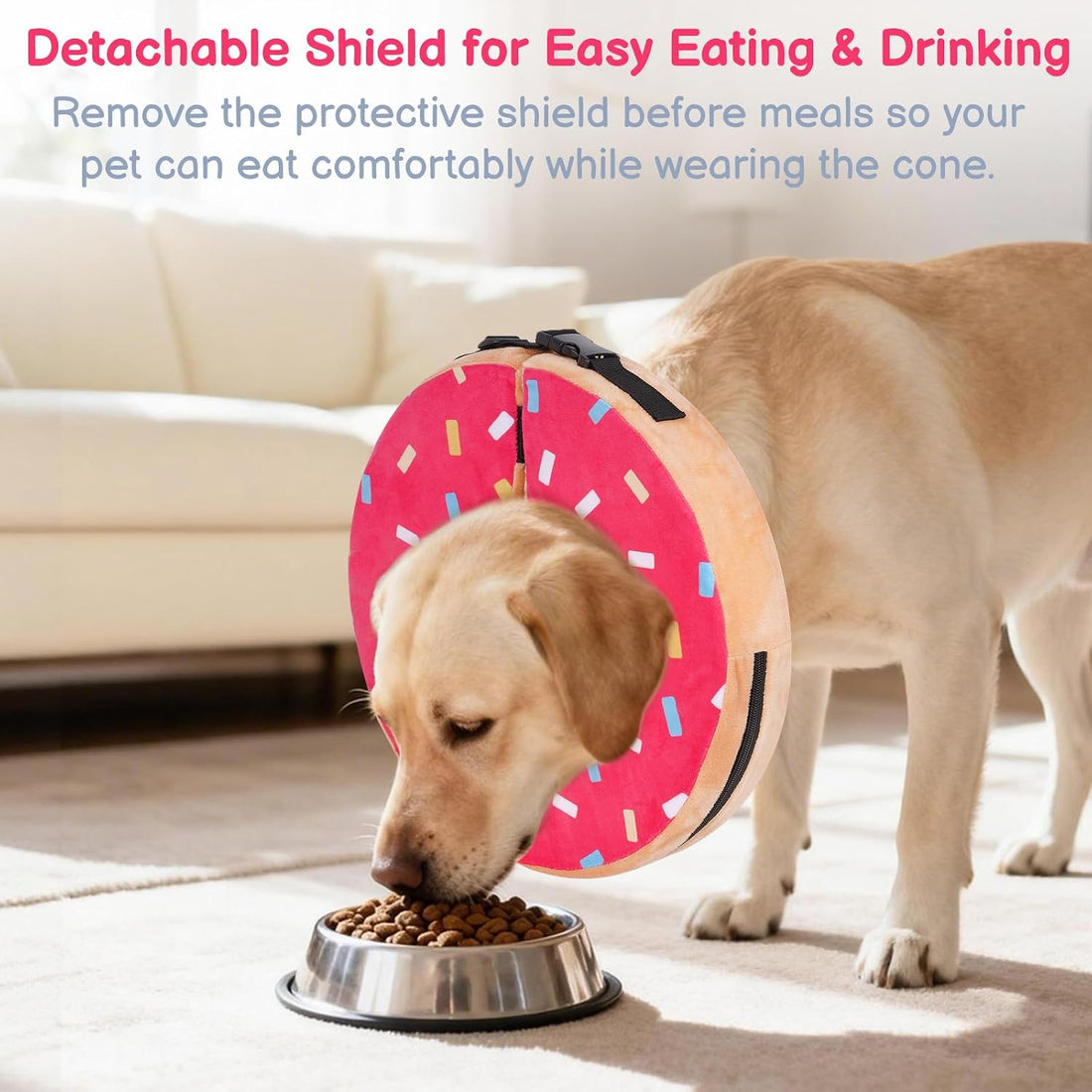 Donut Cone for Dogs, No-Inflation Sponge Donut Collar After Surgery