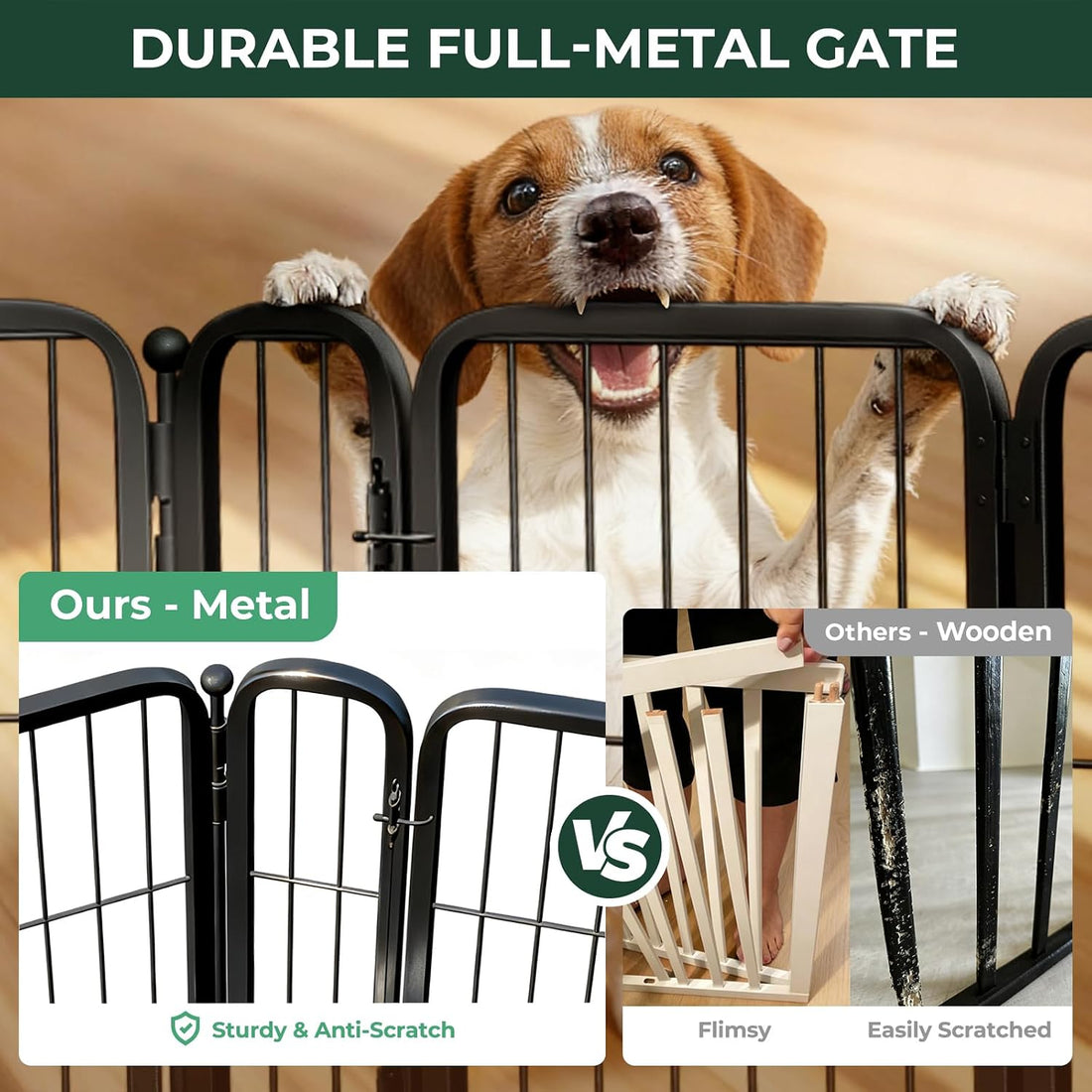 FXW Dog Gate, Extra Wide Adjustable for Openings Up to 219", 32" H