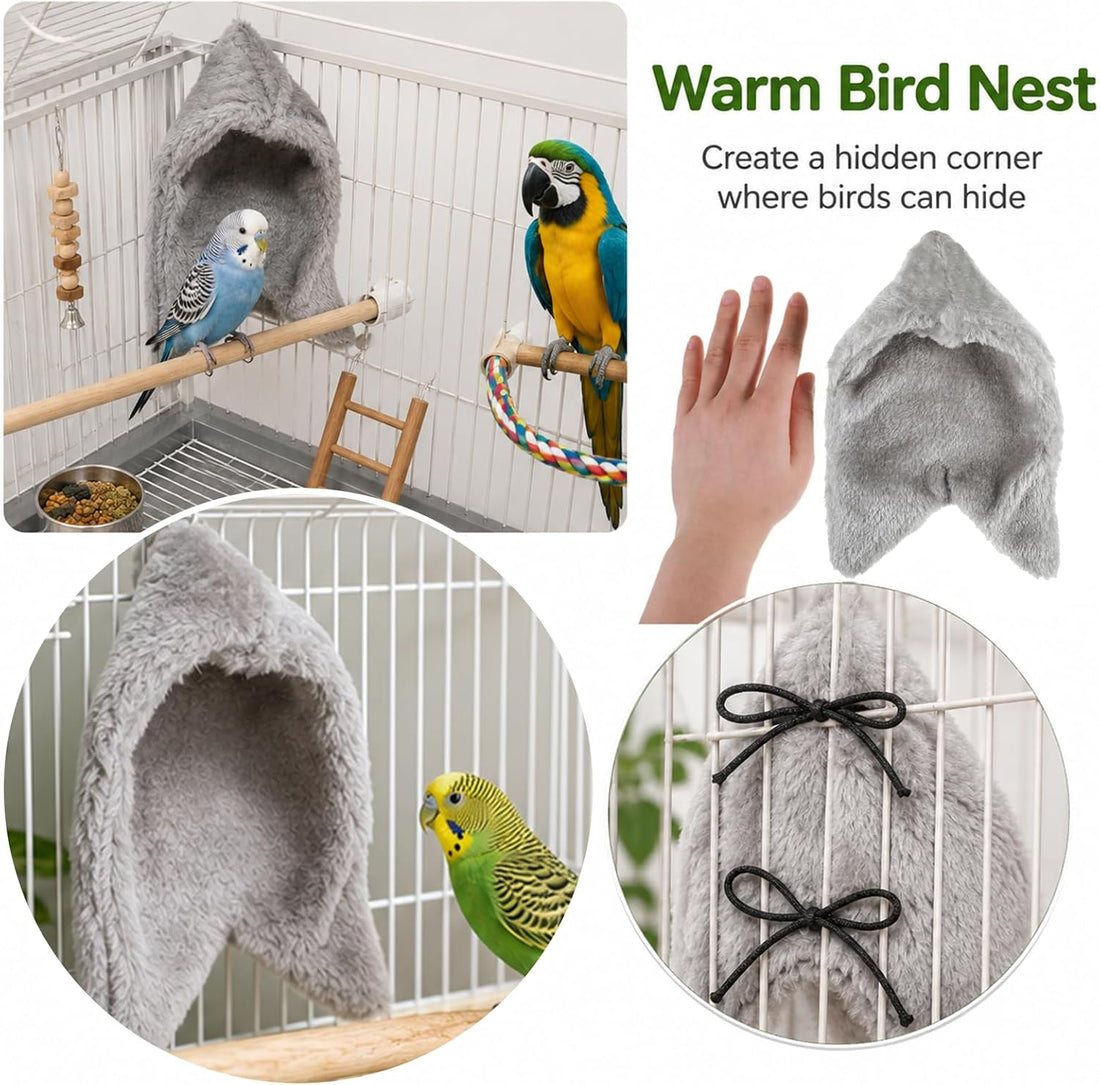 Cozy Bird Blanket Bird Corner Fleece Birds Bed Warmer(Gray/M)