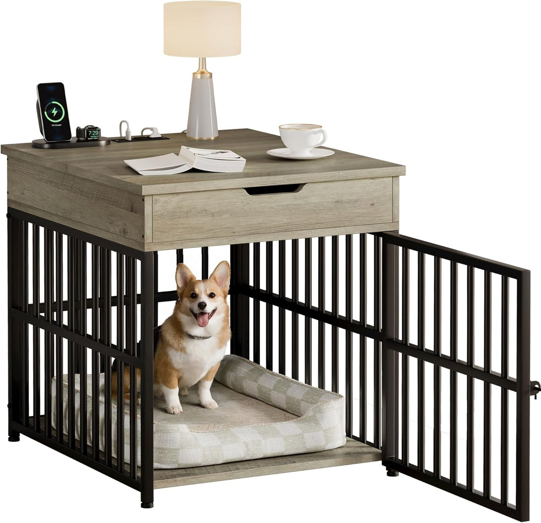IRONCK Dog Crate Furniture for Small Dogs, Gray