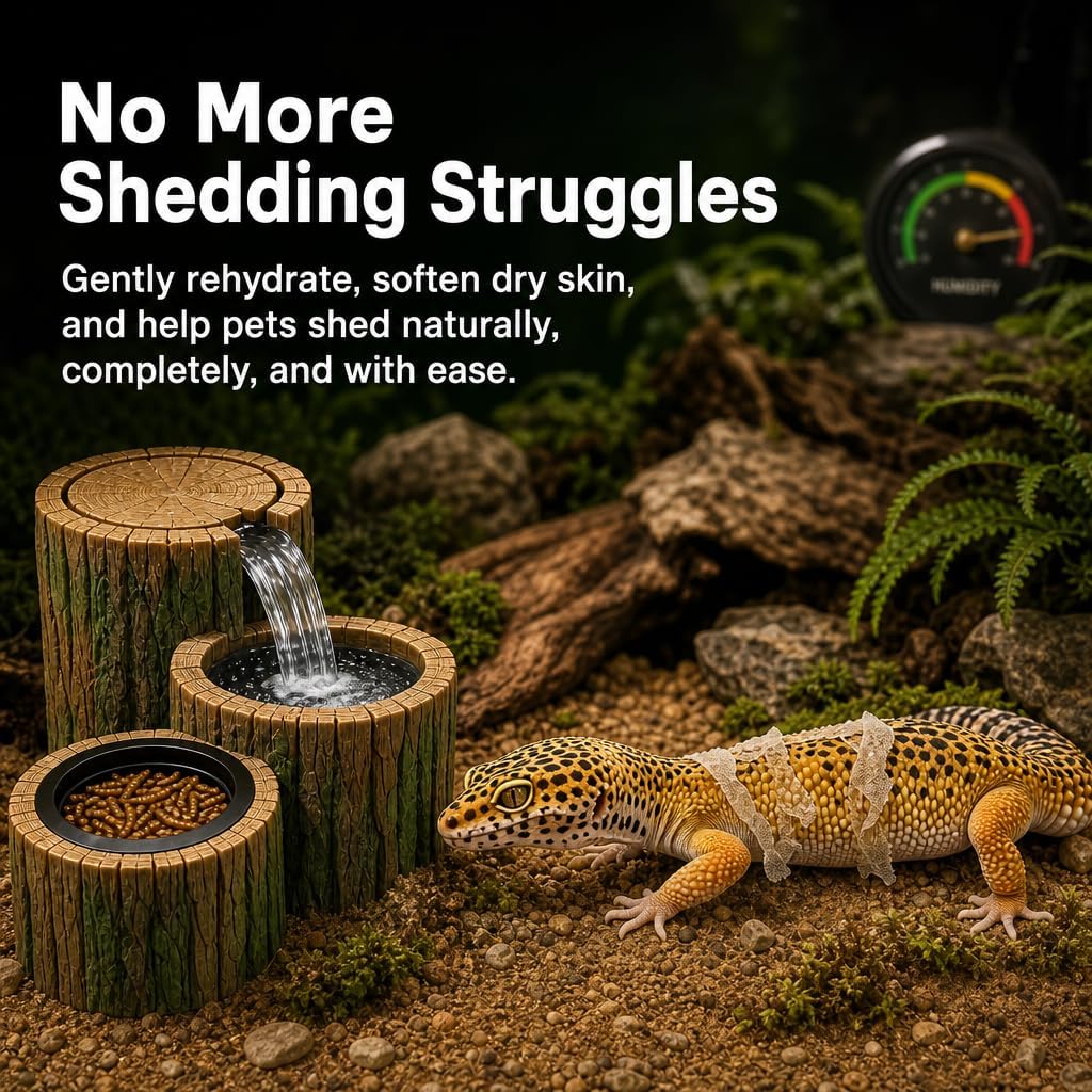 2 in 1 Reptile Water Fountain with Food Dish