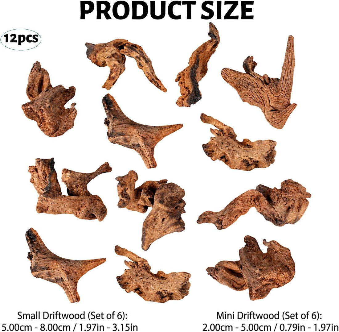 12PCS Driftwood for Aquarium, Wood Decor for Aquascaping